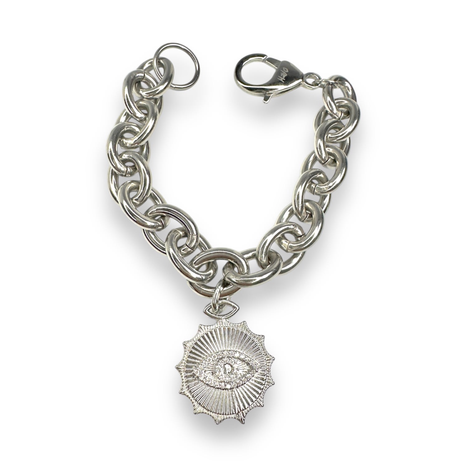 Jagged Halo Jewelry Women's Tatiana Evil Eye Amulet Bracelet White Gold