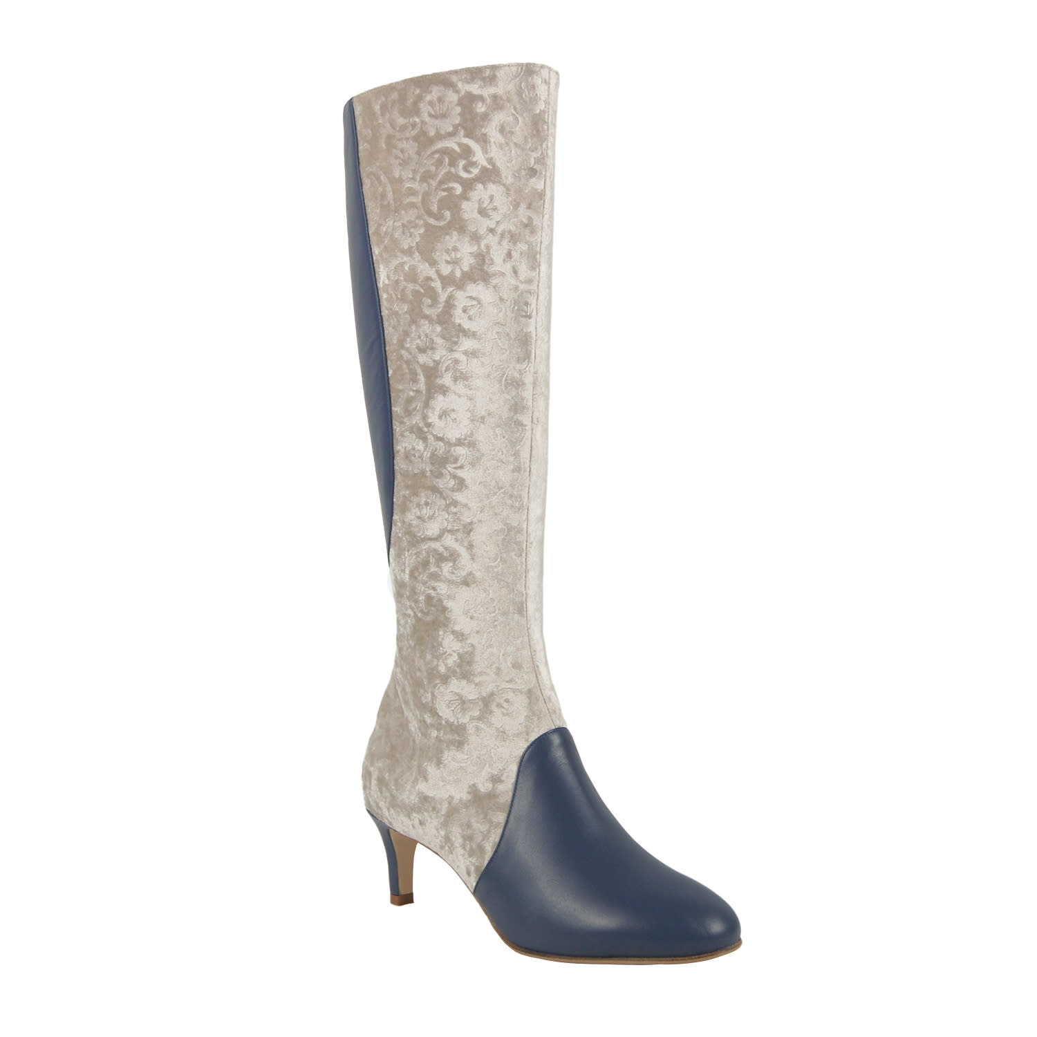 Moon D'elle Women's Blue / Silver Calante Knee High Boots In Blue Neve In Multi