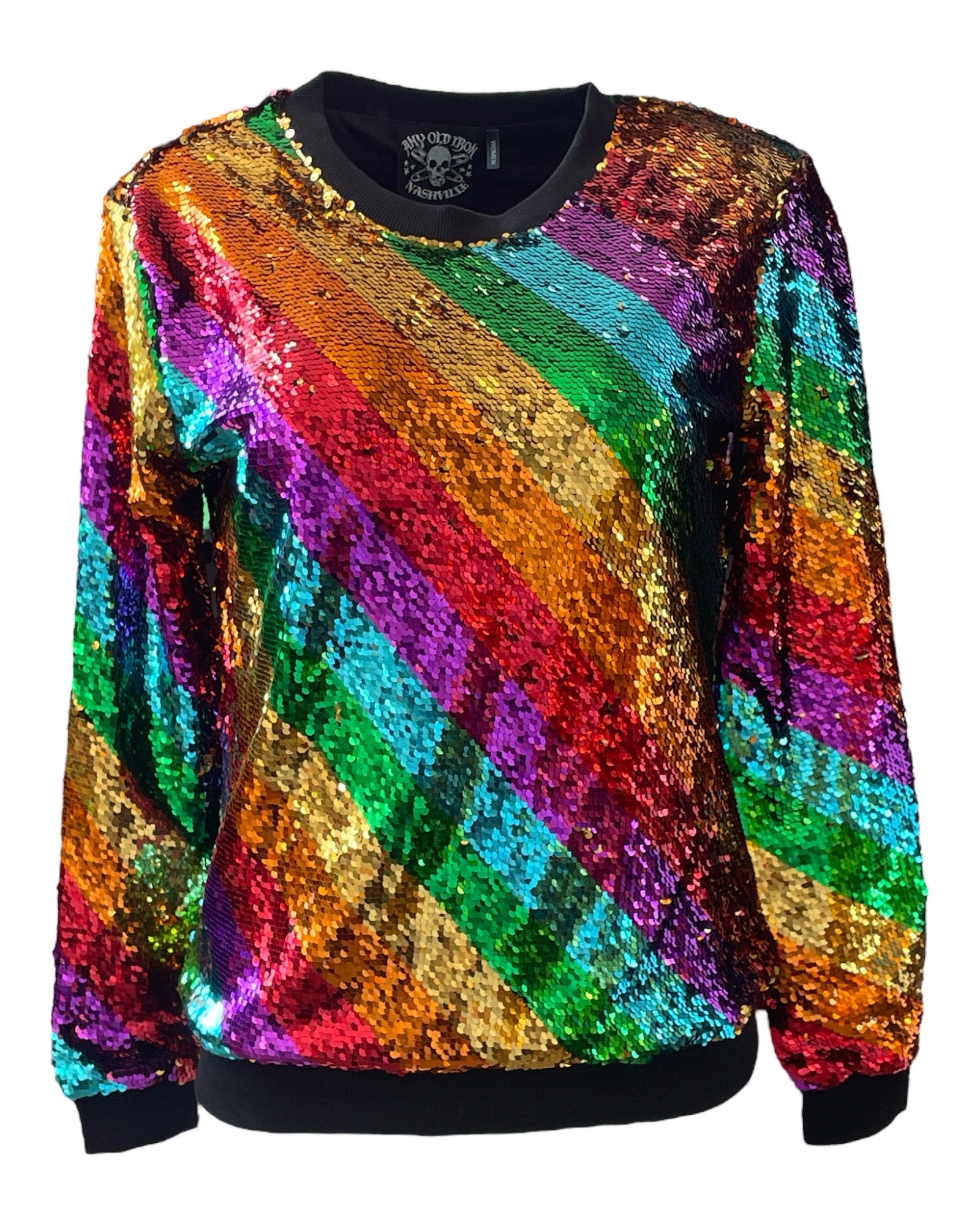 Women’s Any Old Iron Golden Rainbow Sweatshirt L