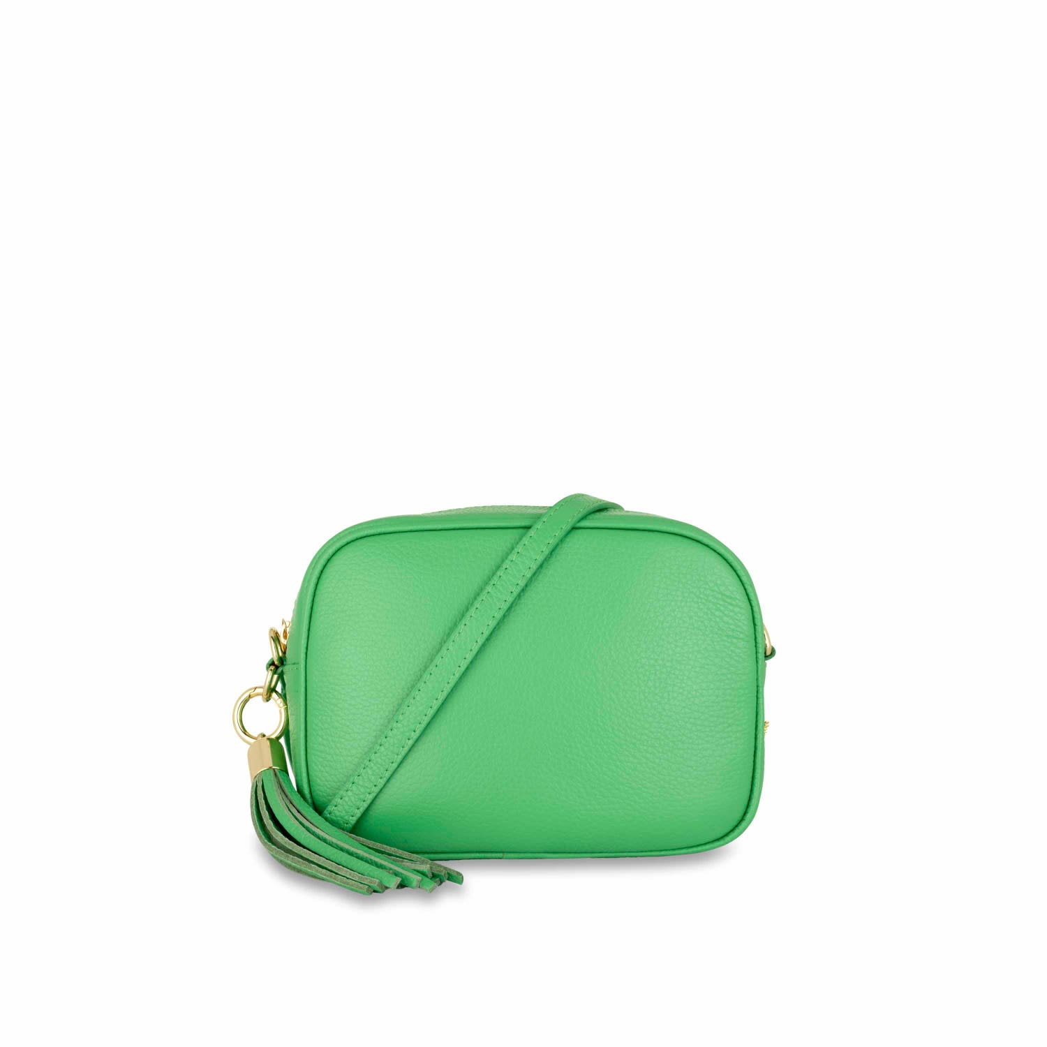 Apatchy London Women's The Tassel Bottega Green Leather Crossbody Bag