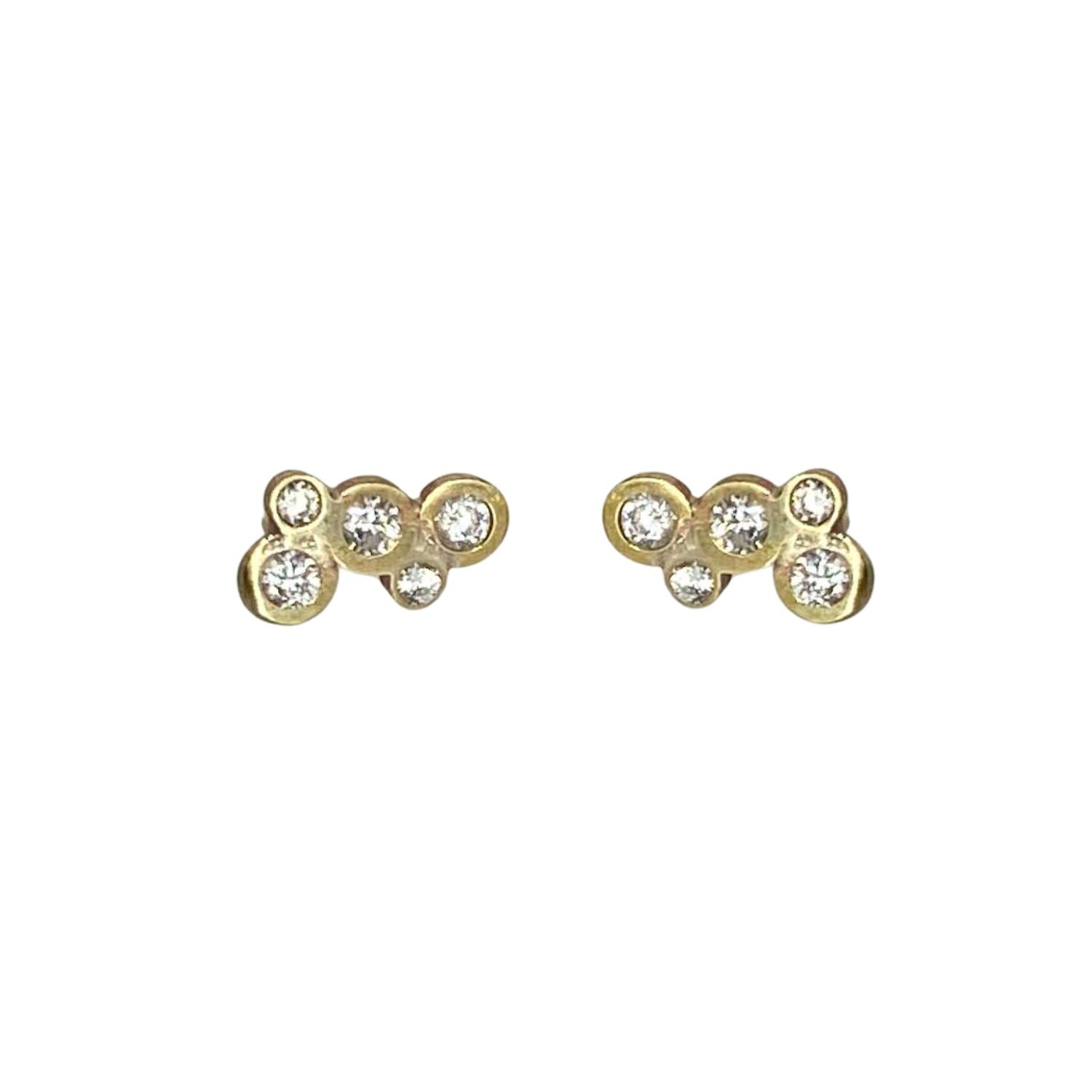 Women’s Gold Electric Slide Diamond Stud Earrings Lily Flo Jewellery