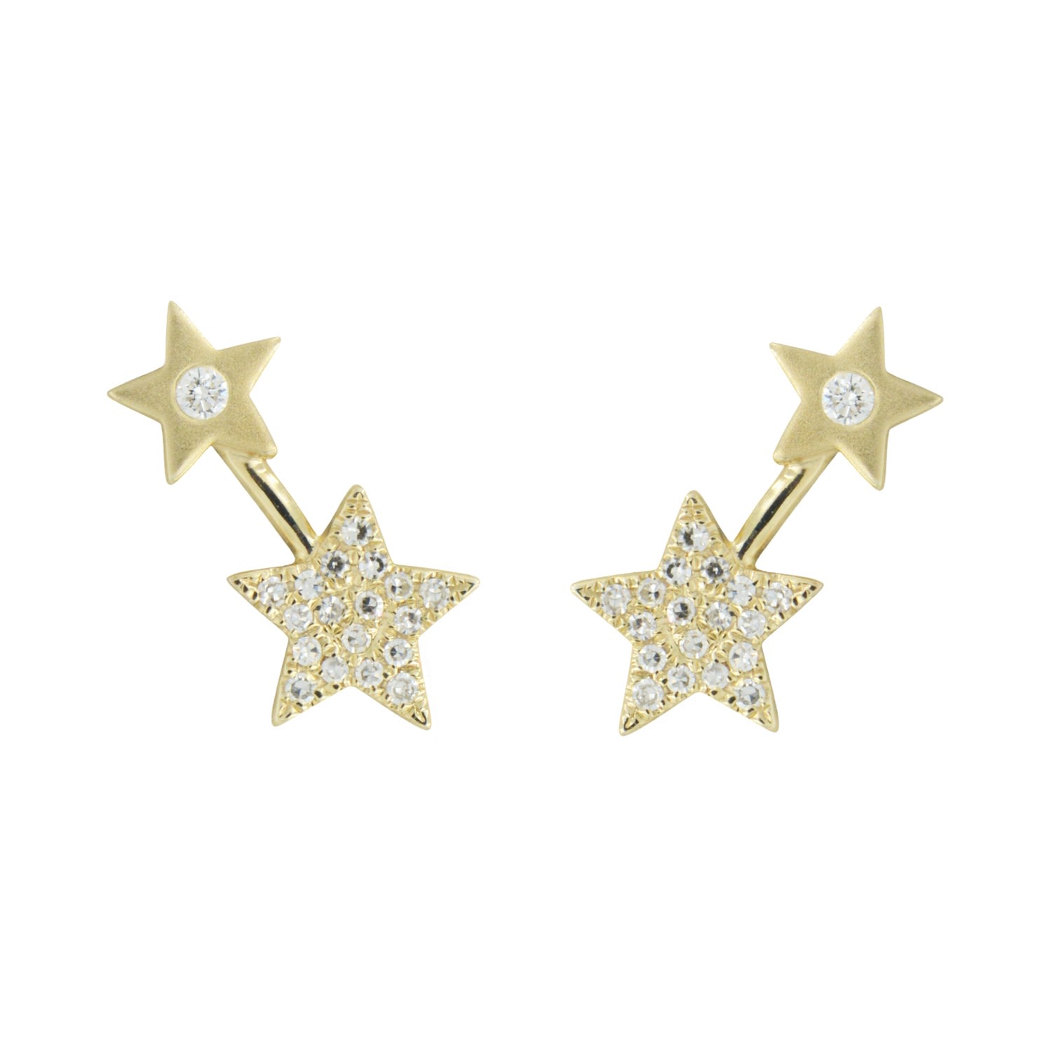 Women’s Gold Double Star Diamond Studs Kamaria