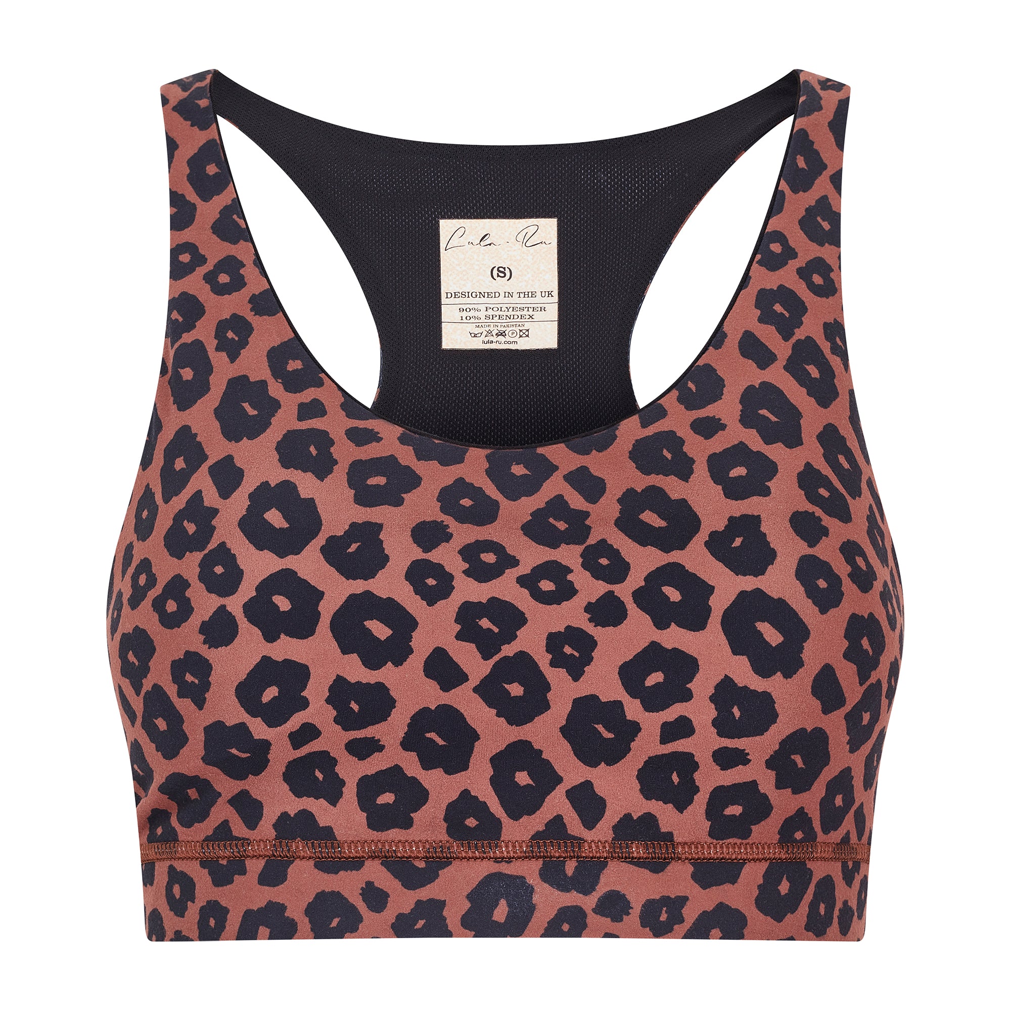Lula-ru Women's Brown Sports Bra - Leopard Print In Brown