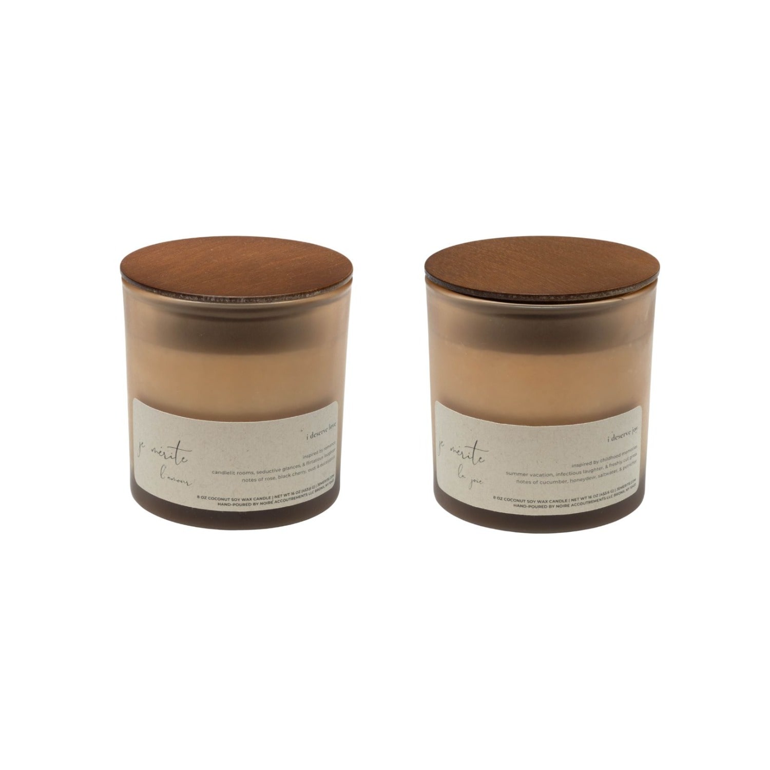 Je Mérite (i Deserve) White I Deserve Love & Joy 8 oz Candle Gift Set