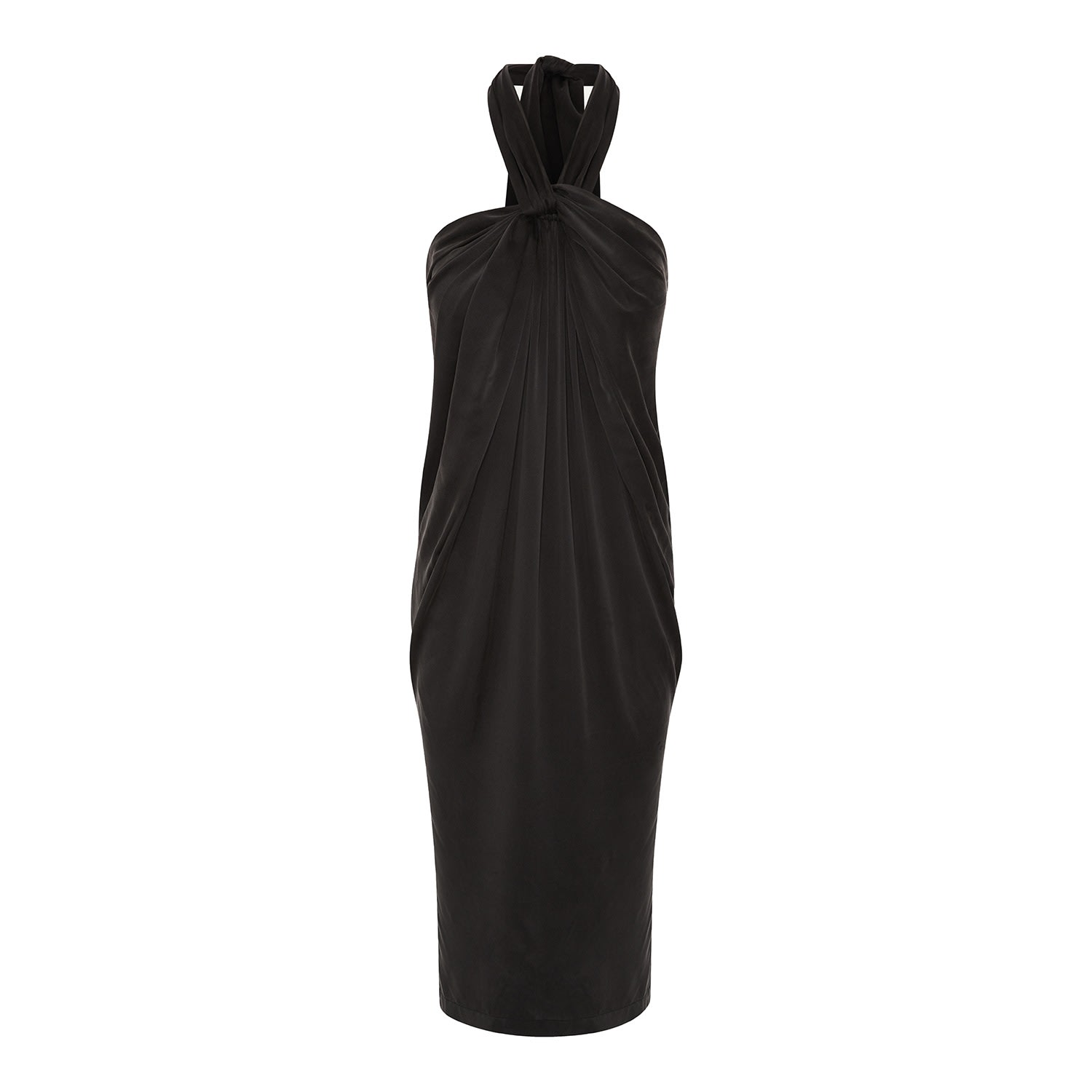 The Summer Edit Women's Maya Sandwashed Silk Bandeau Dress - Black In Black