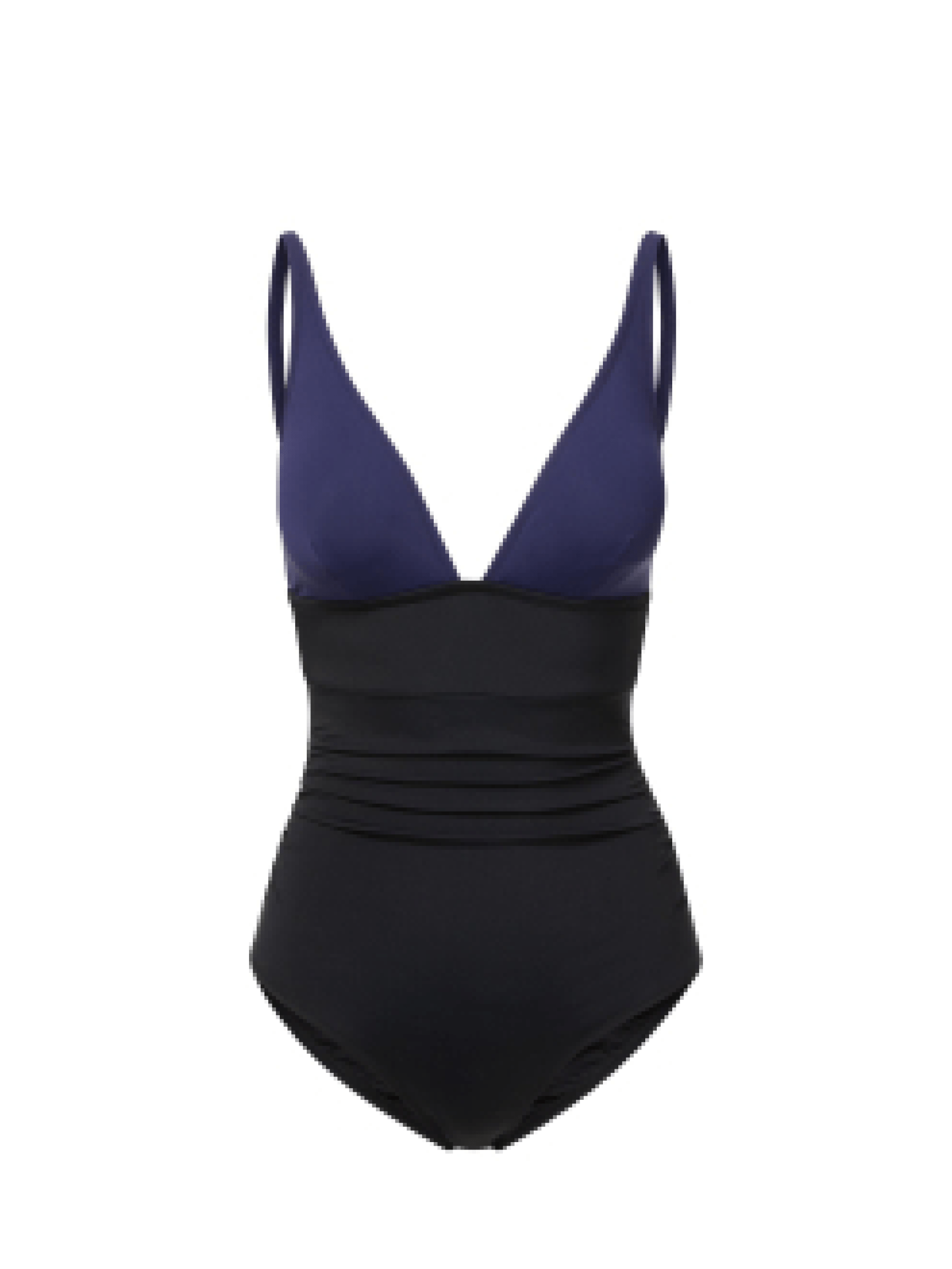 Change Of Scenery Women's Black / Blue Niki Plunge One Piece In Navy & Black Colorblock In Black/blue