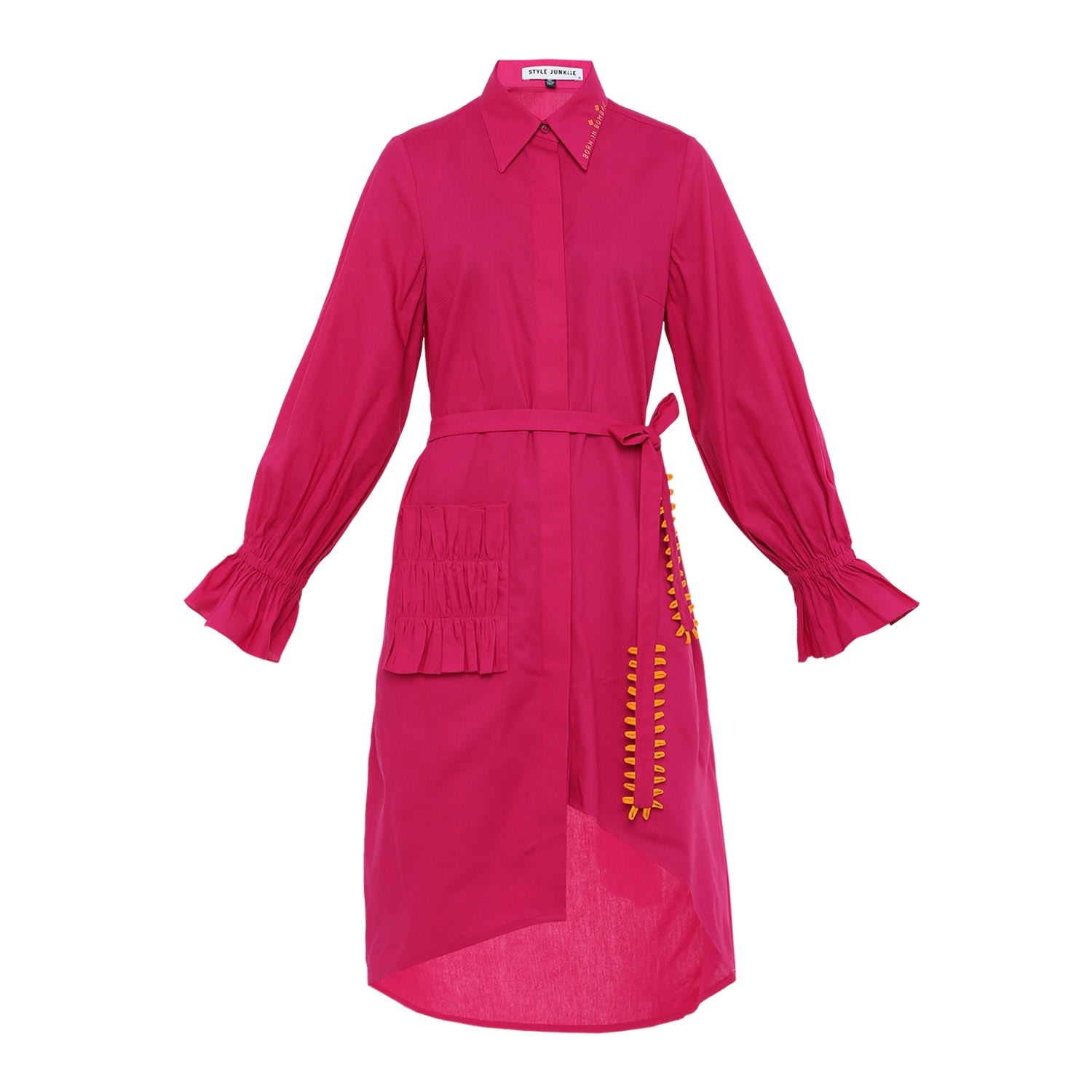 Women’s Pink / Purple Hot Pink Poplin Shirt Dress Small Style Junkiie