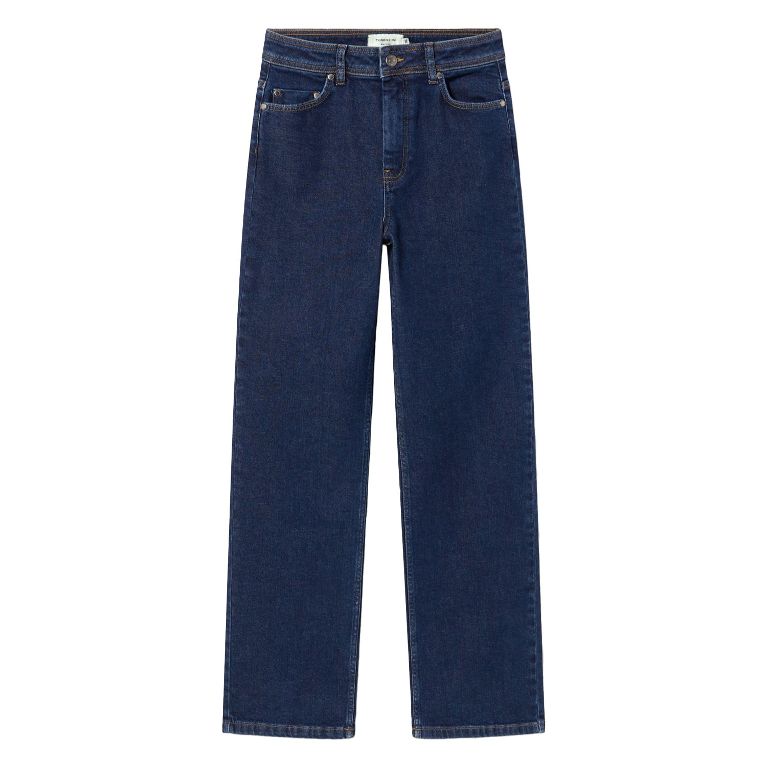 Thinking Mu Blue Dark Clean Denim Theresa Pants In Blue
