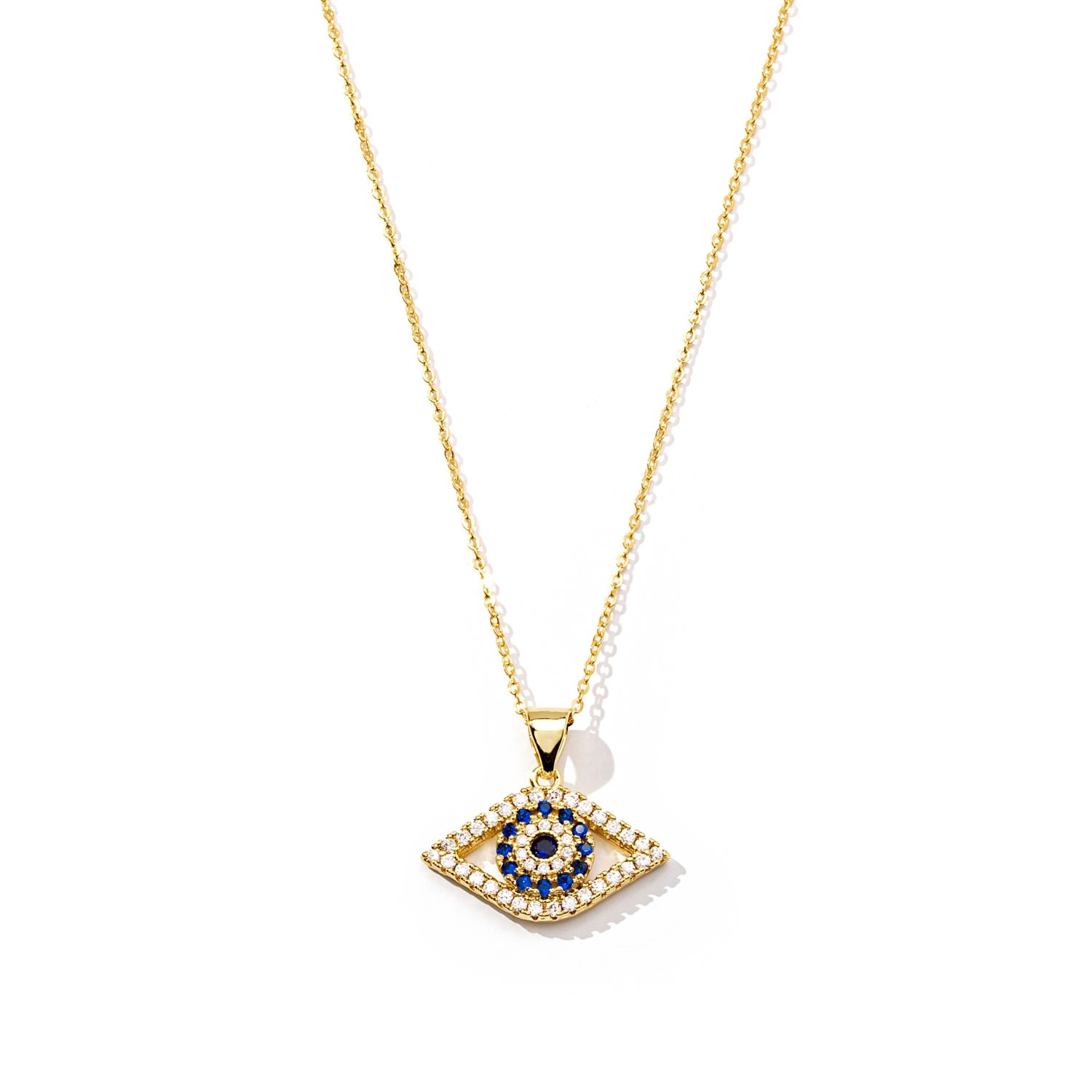 Women’s Gold / Blue Gold Mati Evil Eye Pendant Necklace The Essential Jewels