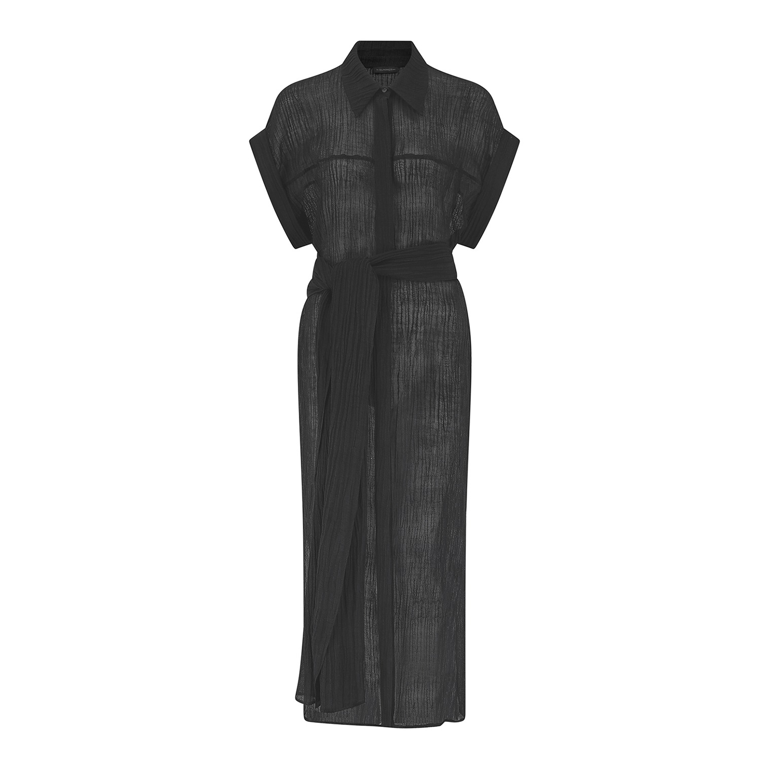 chinese dress ladies No.39 The Linen Shirtdress in Black