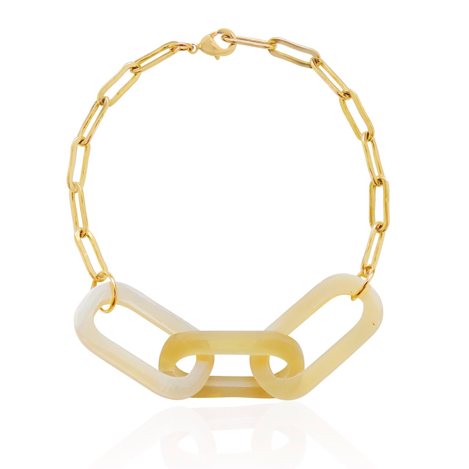 Valerie Chic Women's Gold / Yellow Naomi Horn Chain Bracelet 18k Gold Honey In Gold