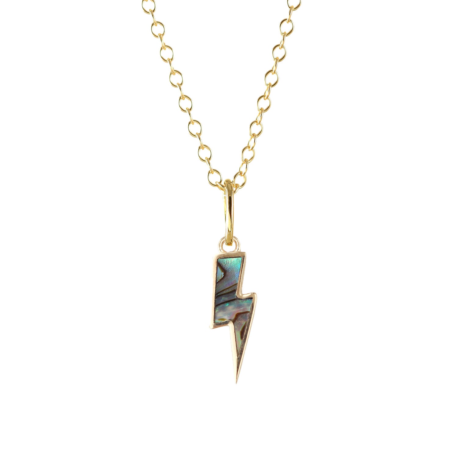 Kris Nations Women's Abalone Lightning Bolt Charm Necklace In Multi