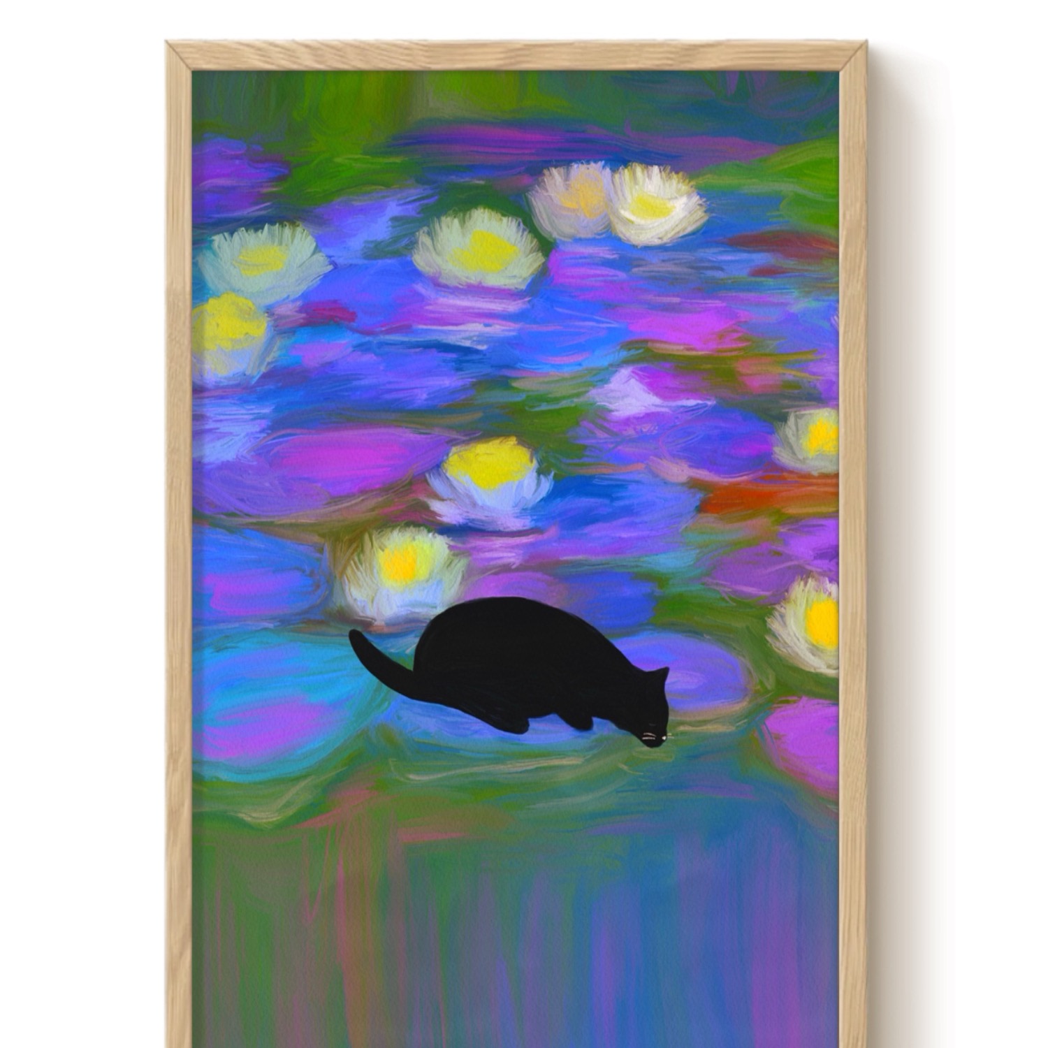 The Paper Tail Drinking Cat - Art Print - Large