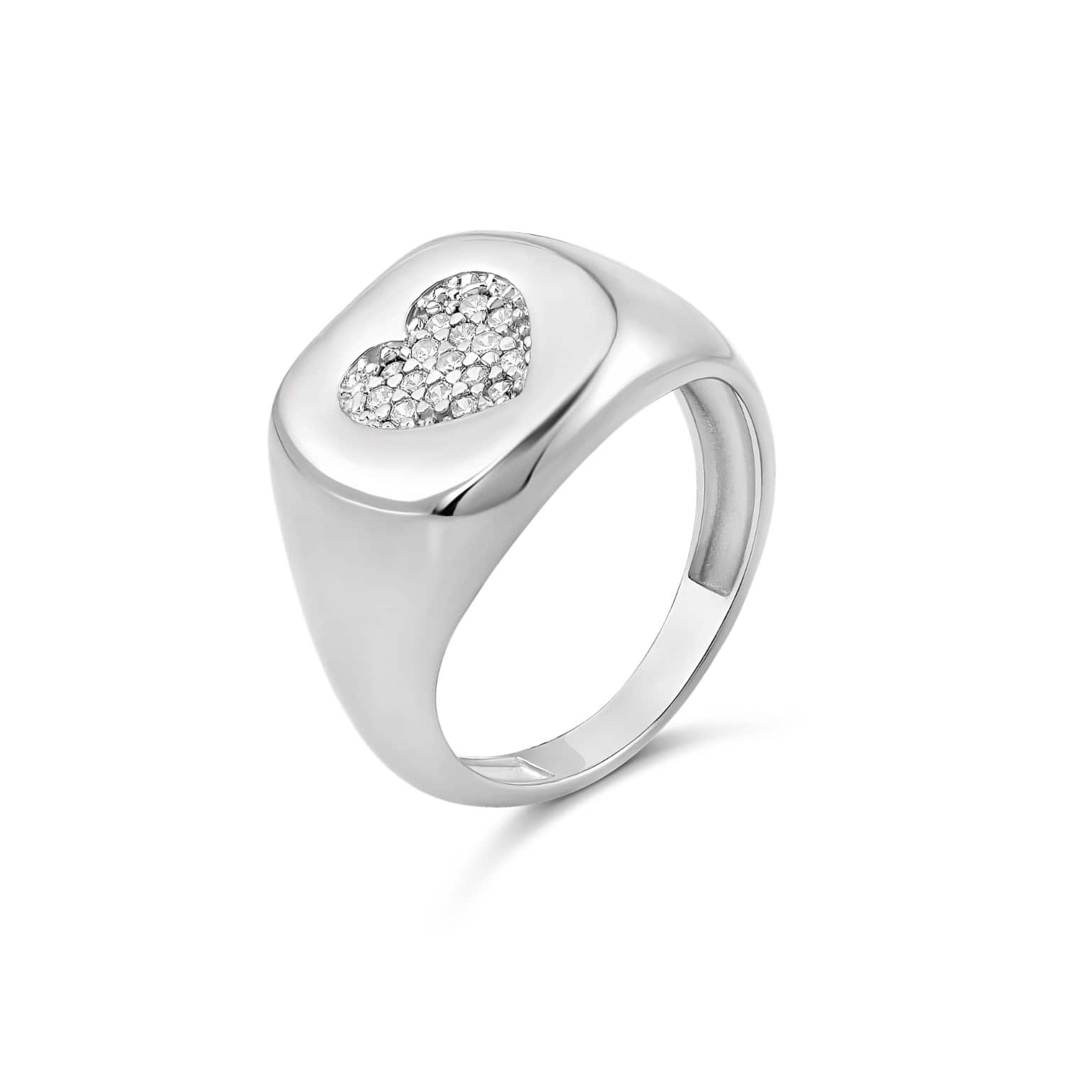 “sv mini heart signet ring” T.K Pave Heart Signet Ring | SHYMI | Wolf & Badger