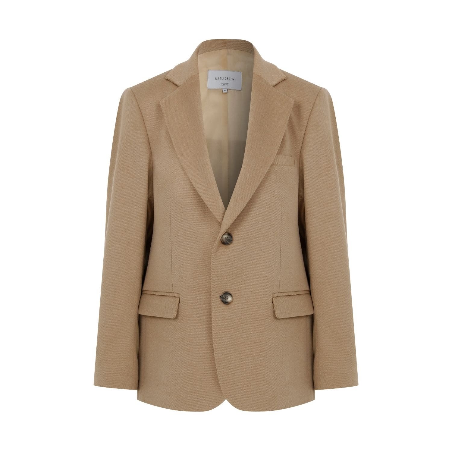 Nazli Ceren Boxy Oversized Jacket In Camel In Gold