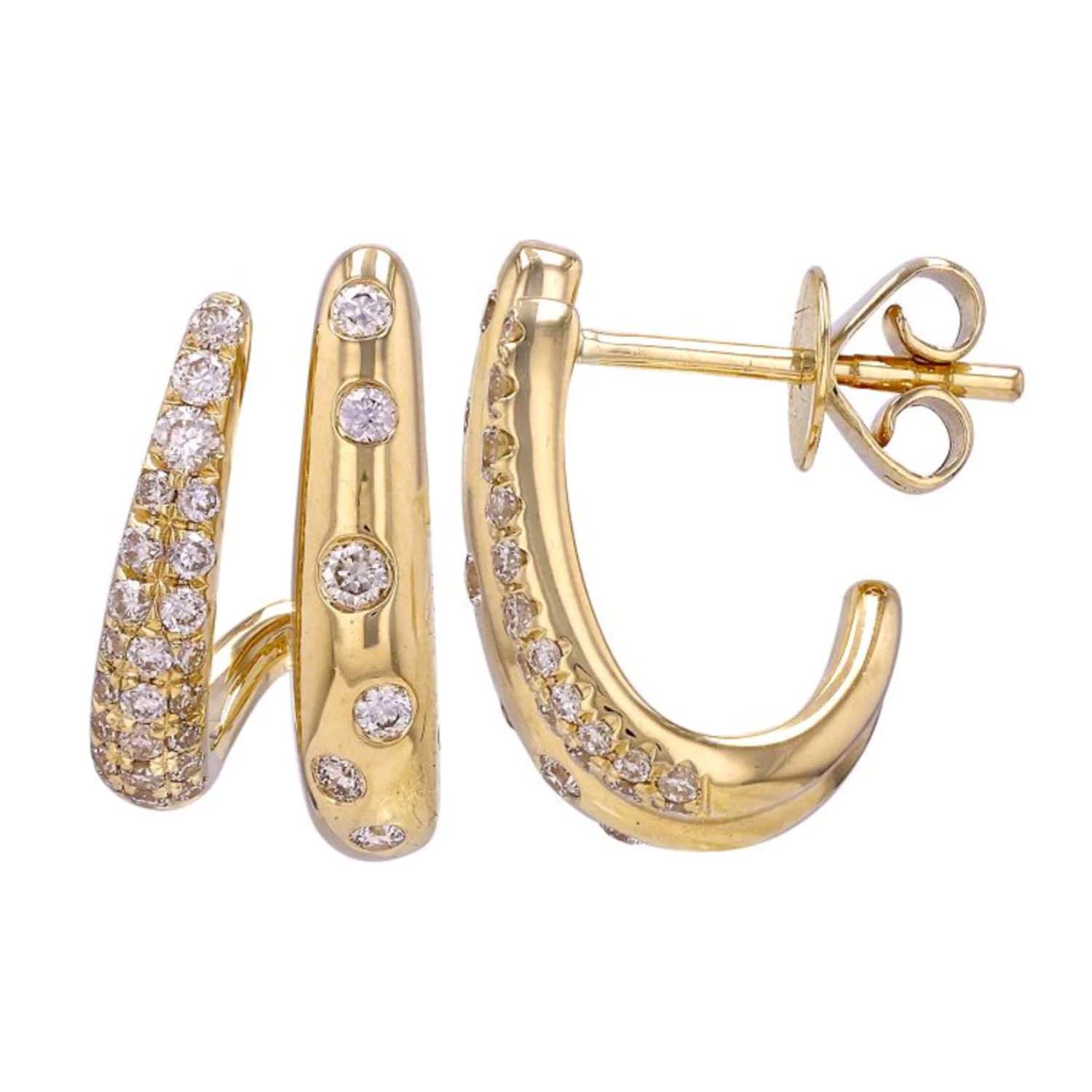 Women’s Gold Inlay Diamond Claw Earrings 770 Fine Jewelry