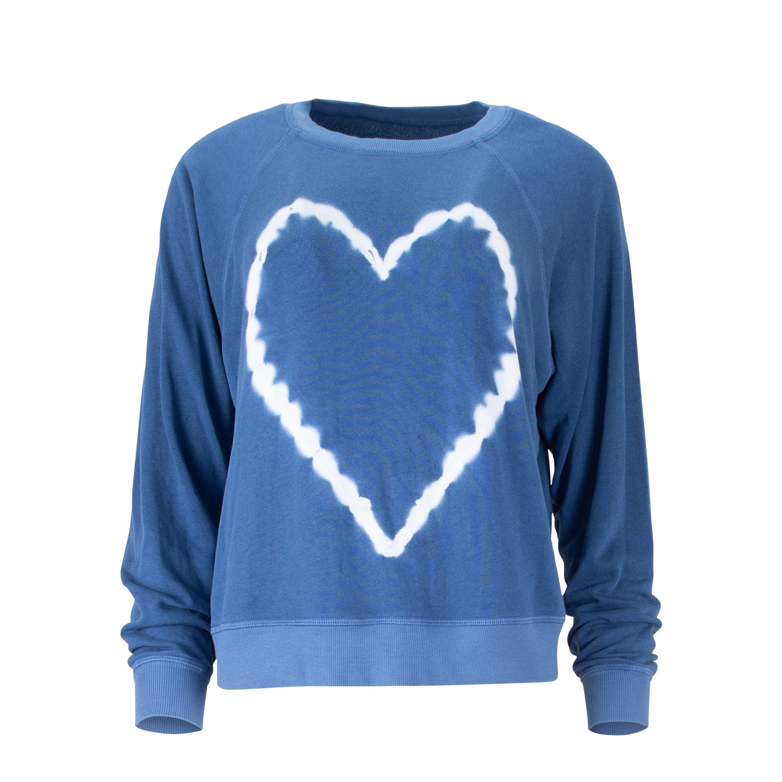 Women’s Blue Heart-To-Heart Cotton Sweatshirt - Acid Denim Extra Small Lezat