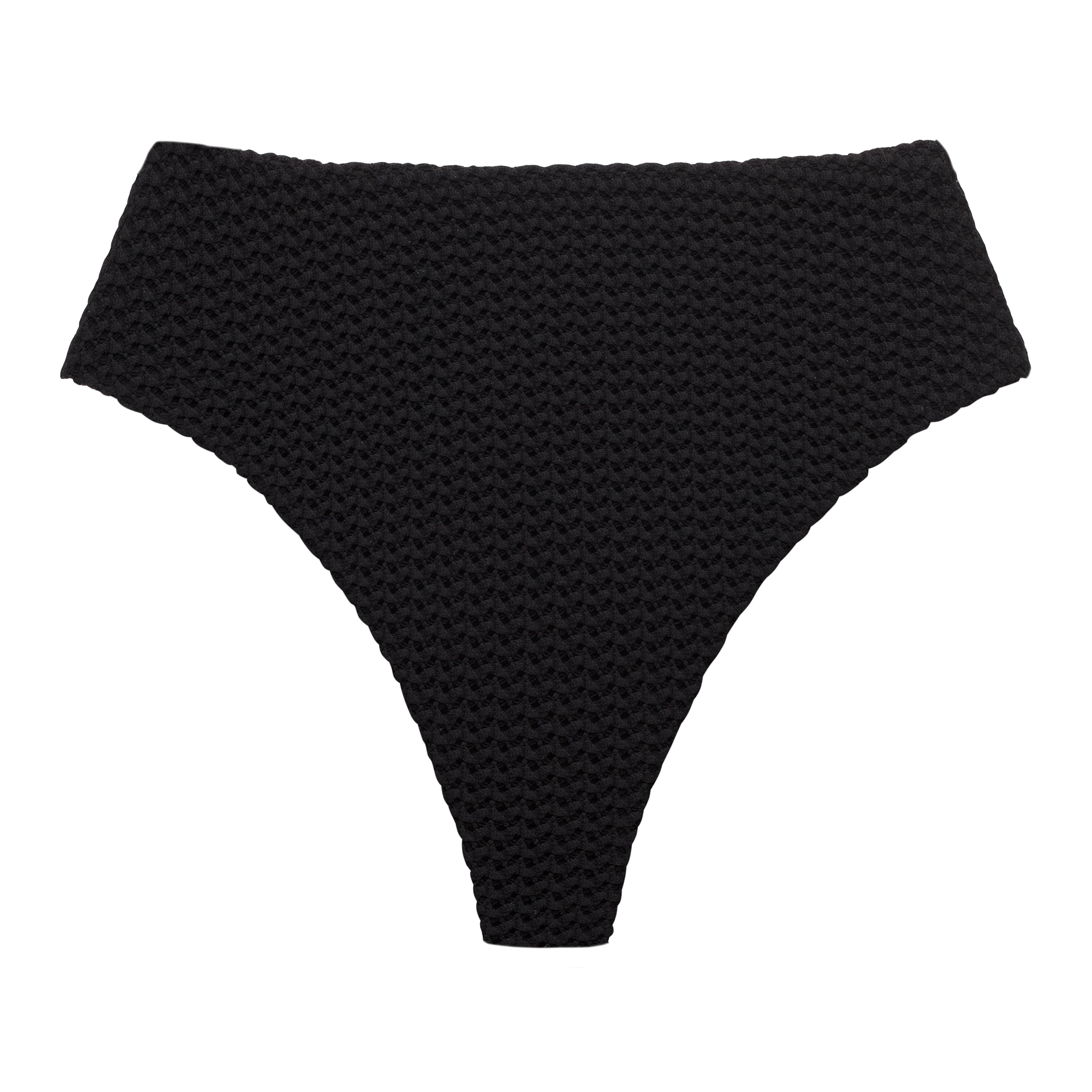 Women’s Black Crochet Paula Bikini Bottom Large Montce Swim