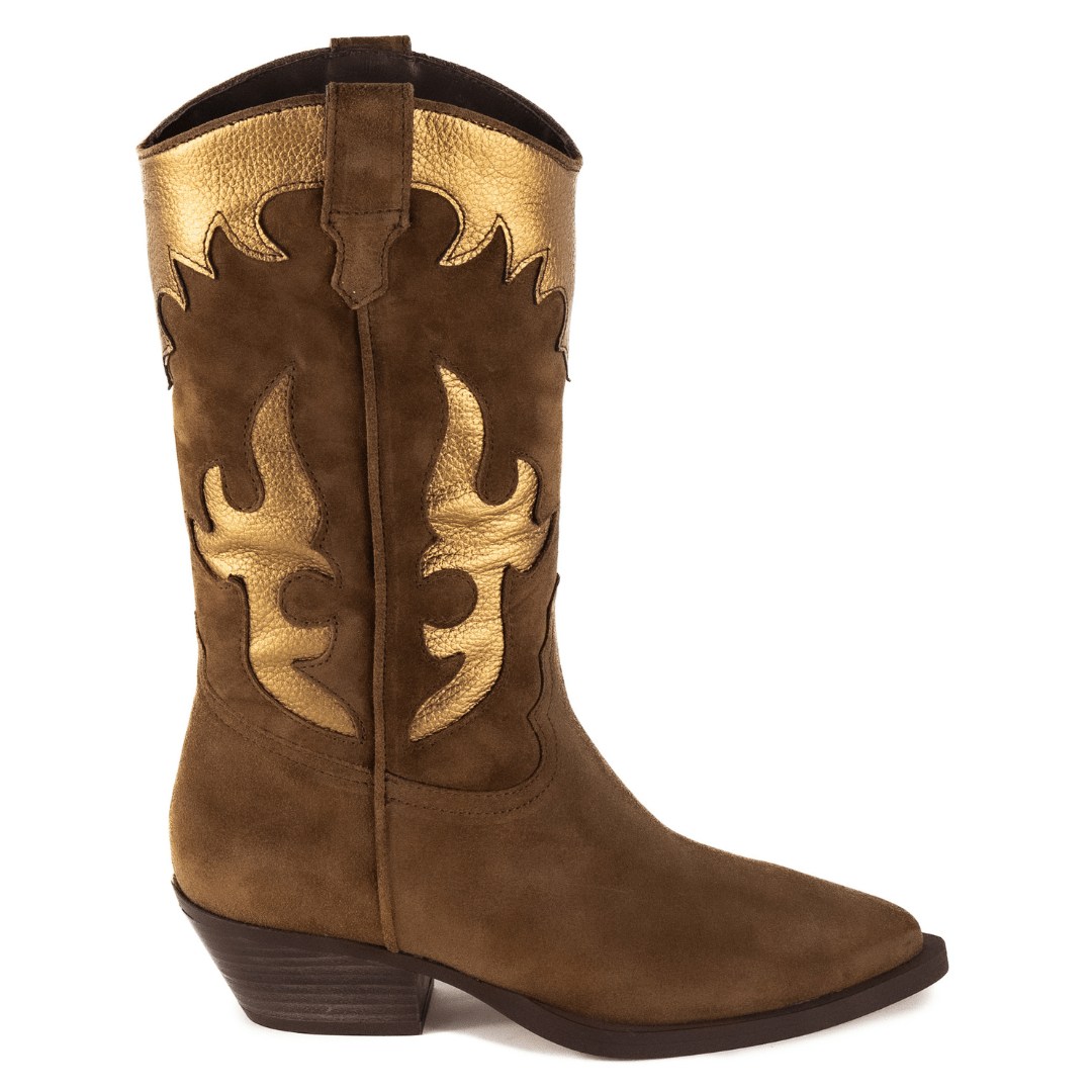 Keith Scarrott Shoes Women's Brown Zoccolo Tan Cowboy Boots In Brown