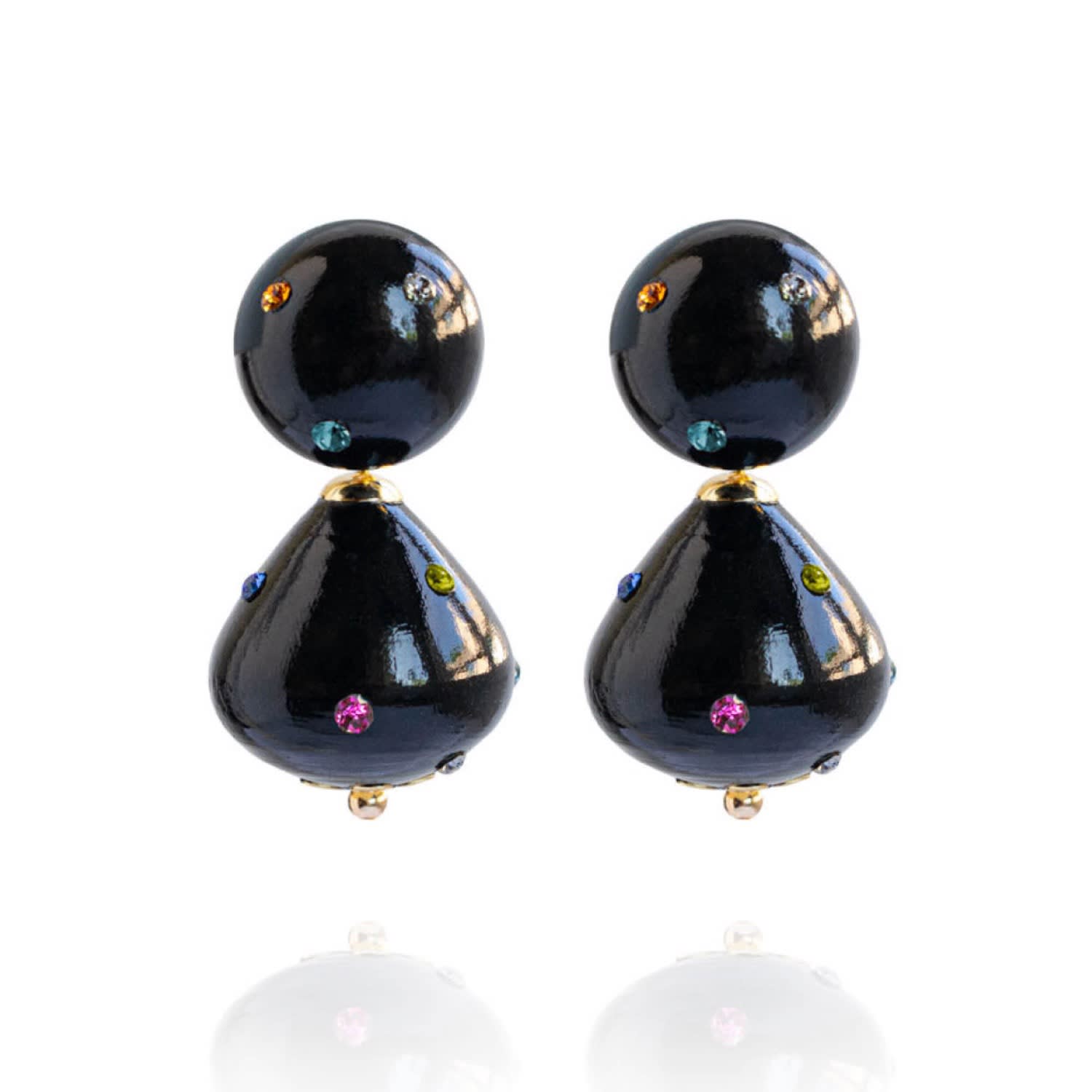 Saule Label Women's Black Nina Earrings In Jet Raven In Black