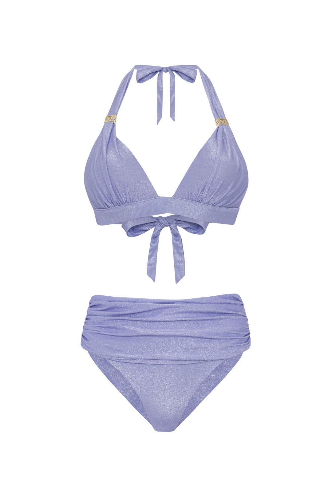 Leyla Maya Women's Purple Annie & Paloma High Waisted Bikini Set - Lilac