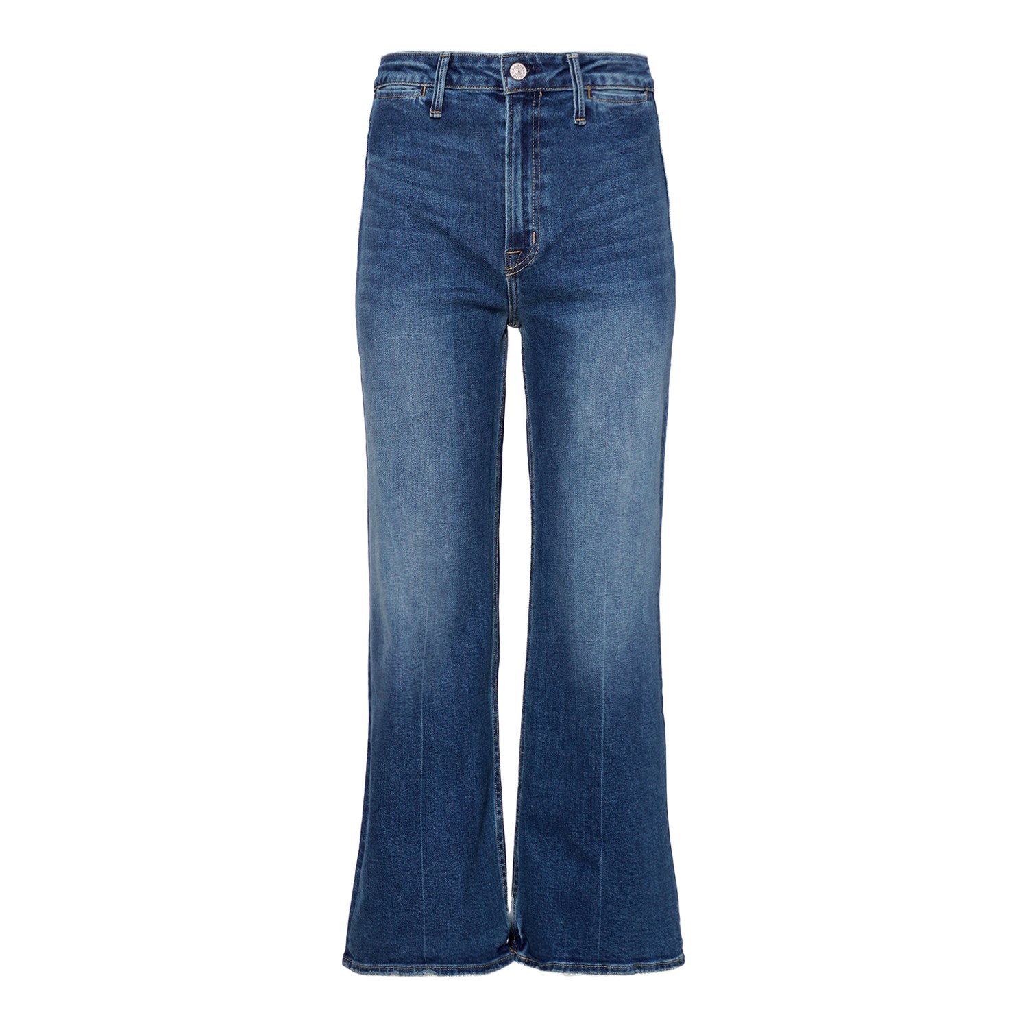 Noend Denim Blue Queen Wide Leg Crop Jeans In Kingman In Blue