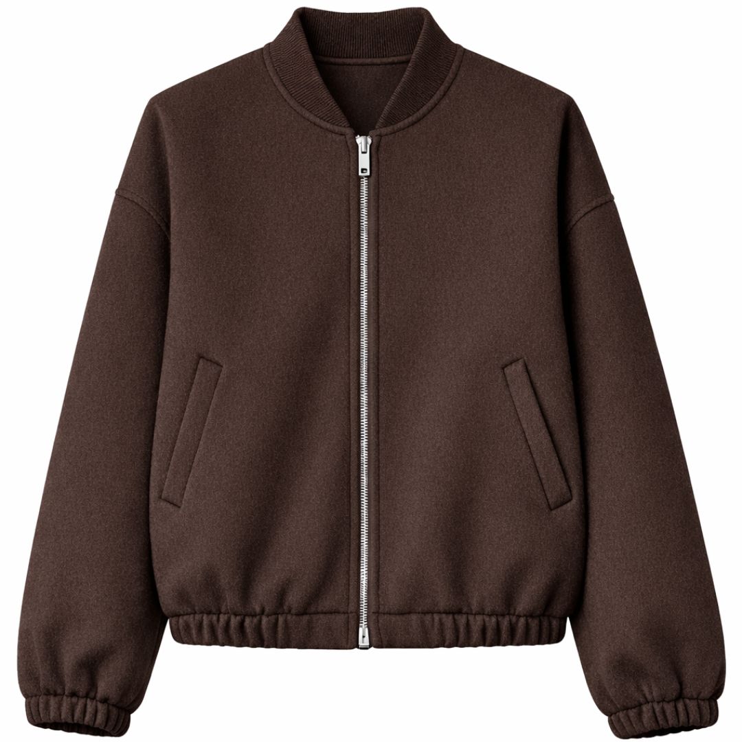 Lora Wool Cashmere Bomber Jacket - Chocolate Brown | Guards London