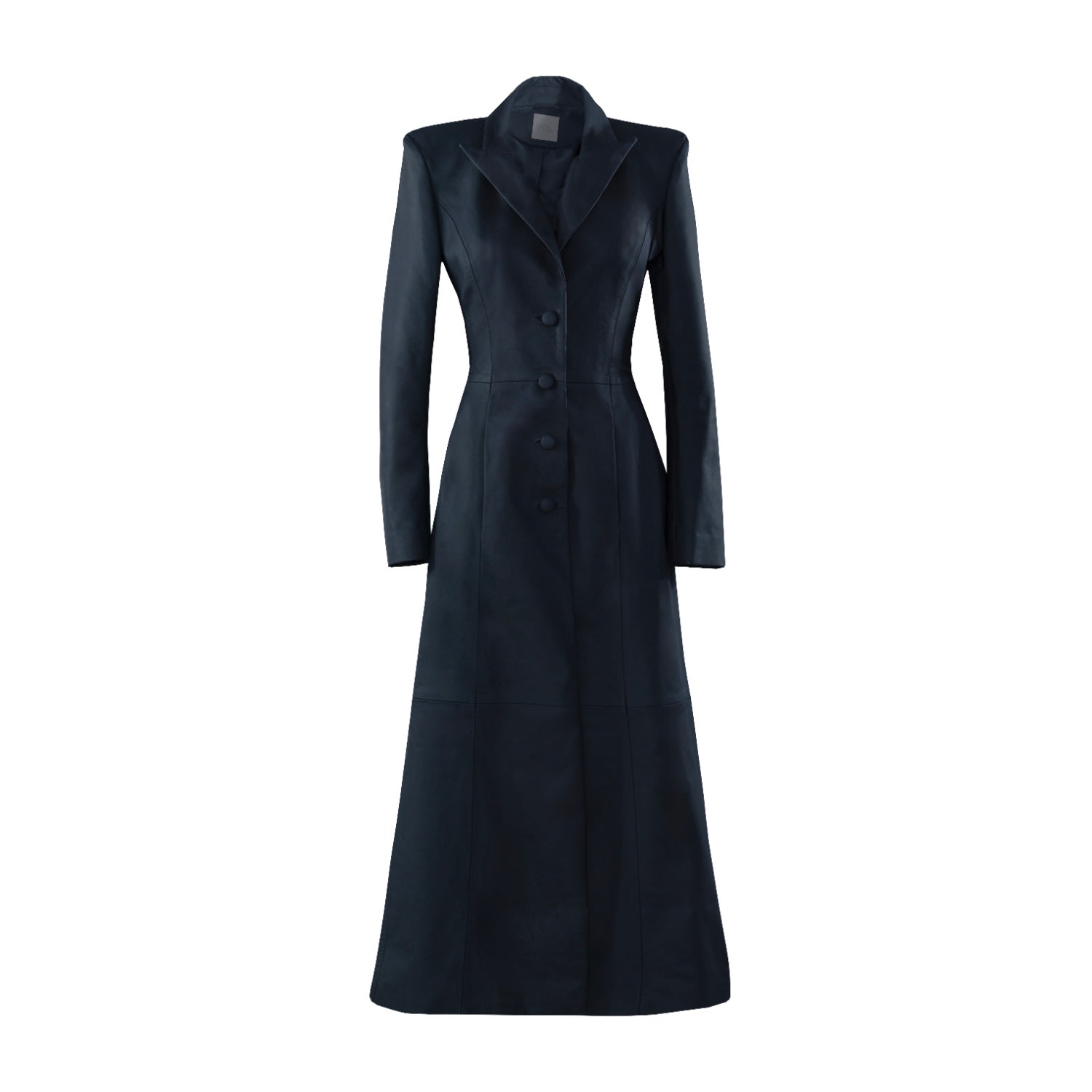 Vestiaire D'un Oiseau Libre Leather Maxi Coat In Black