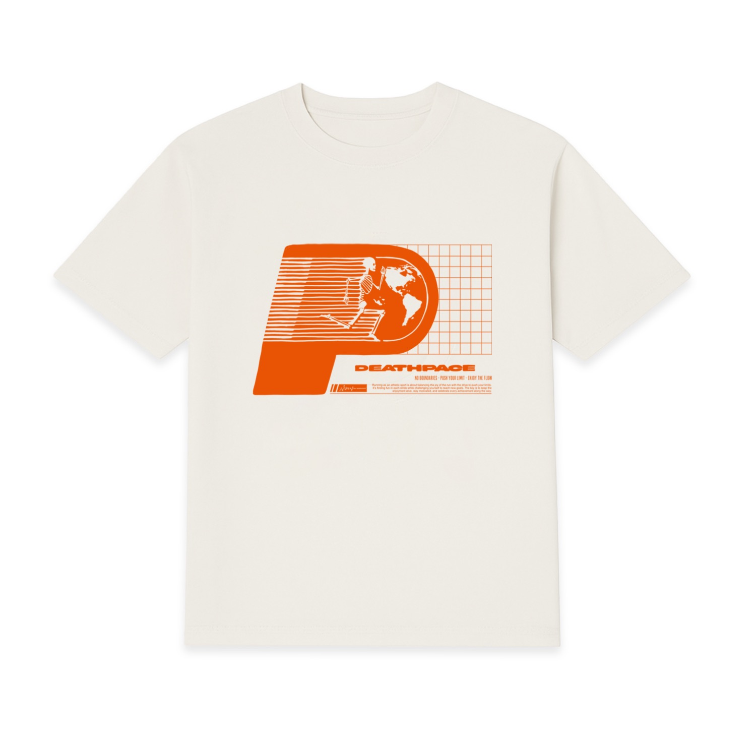 Éclectique Men's White Deathpace Running Graphic T-shirt