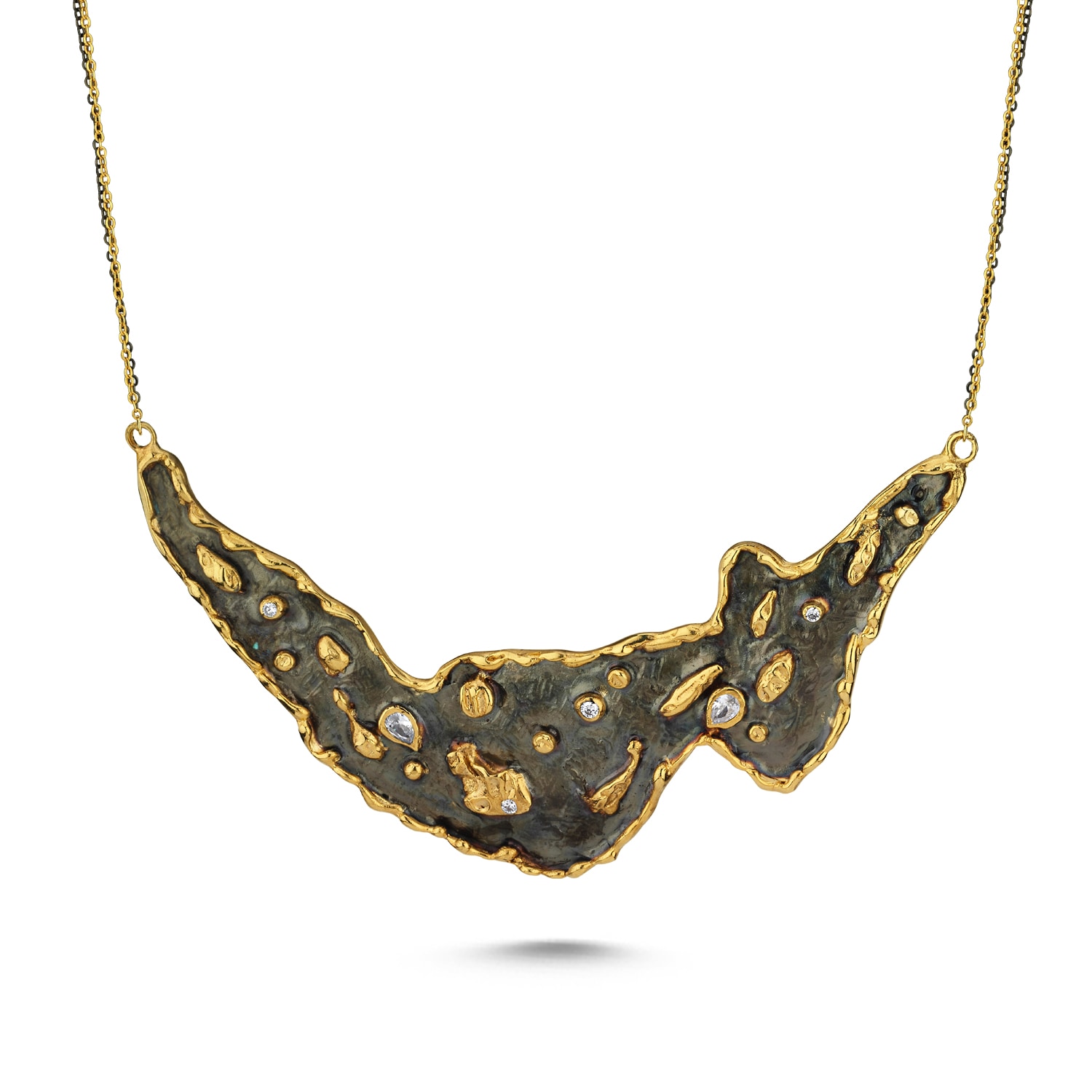 Women’s Gold / Black Moon Travel Necklace Bright Volonte