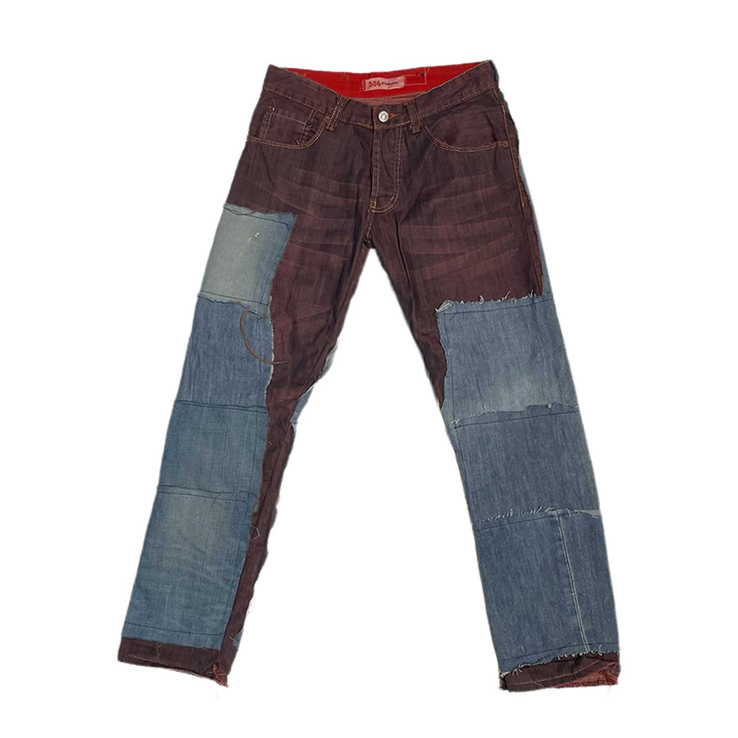 Men’s Blue / Brown / Grey Shred Couture Denim I 30" Zasta Studio