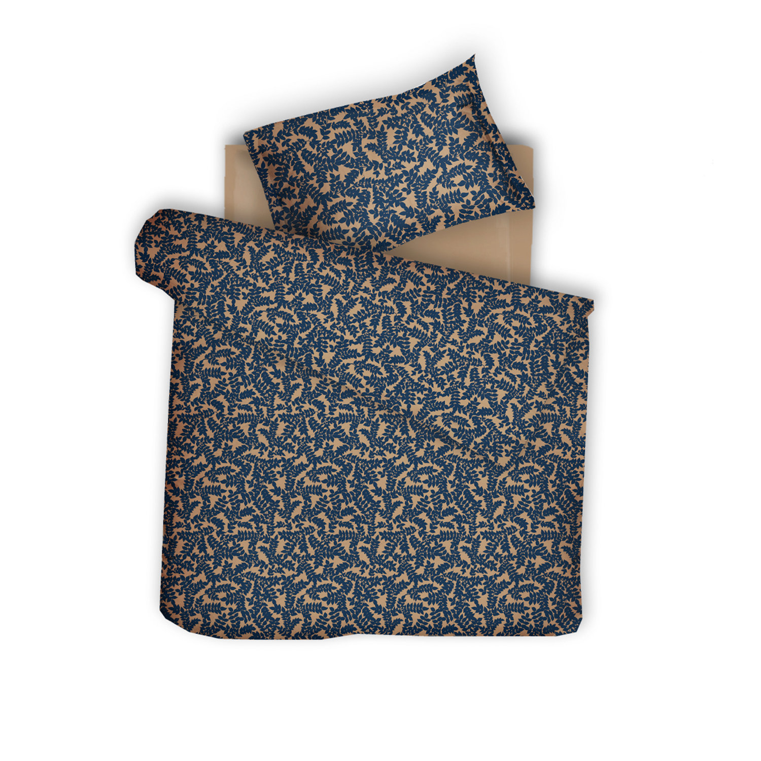 Decoflux Home Blue / Neutrals Sateen Bed Linen Set Jaquard Oud Uk Single, Us Twin In Blue