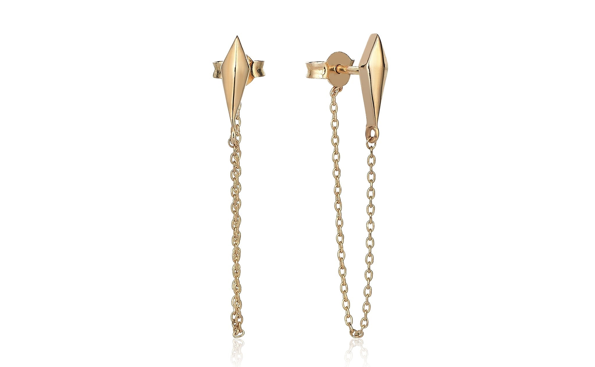 Reis Jewellery Women's Rose Gold Grande Chain Earrings In Gold