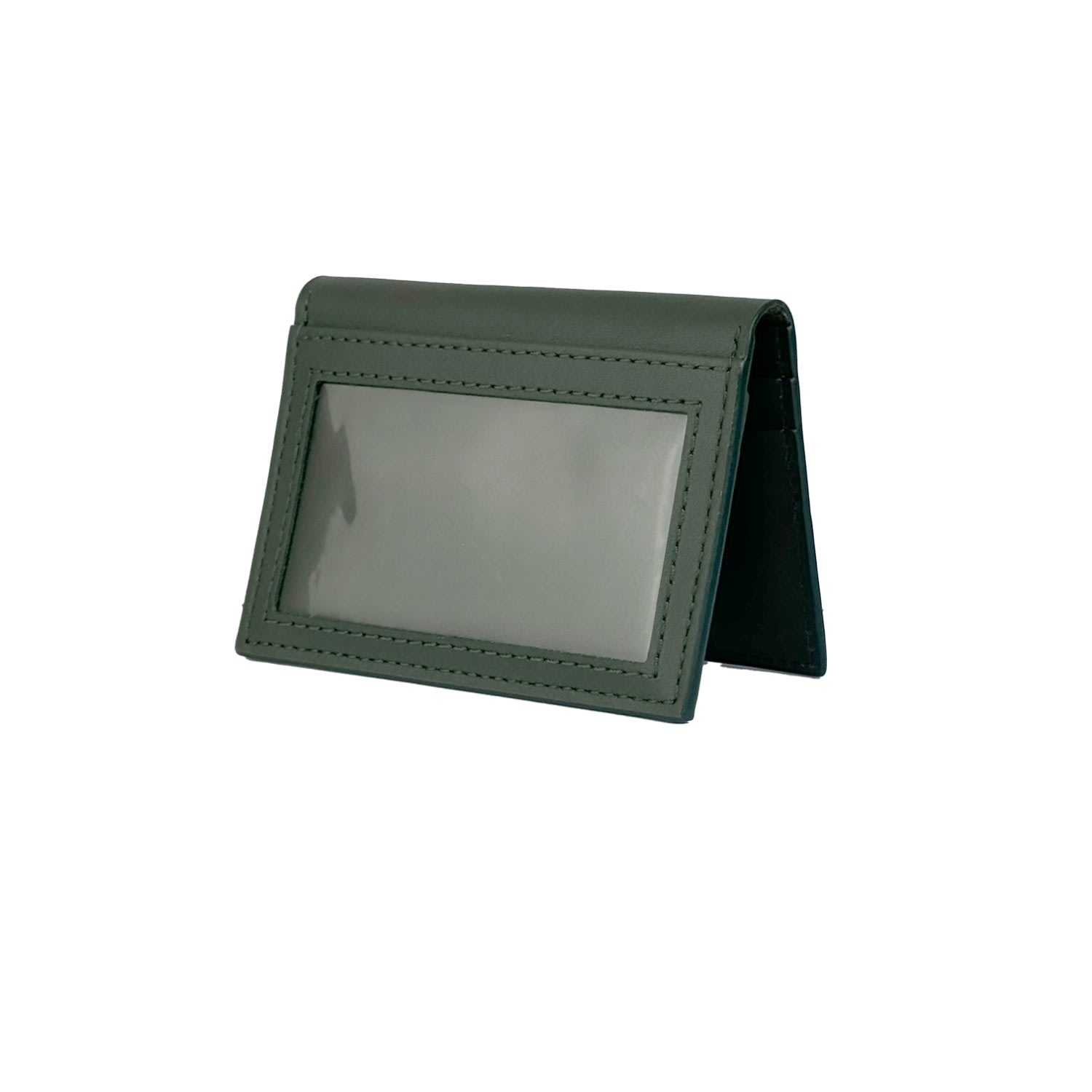 Godi. Men's Handmade Leather Id Wallet - Dark Green In Green
