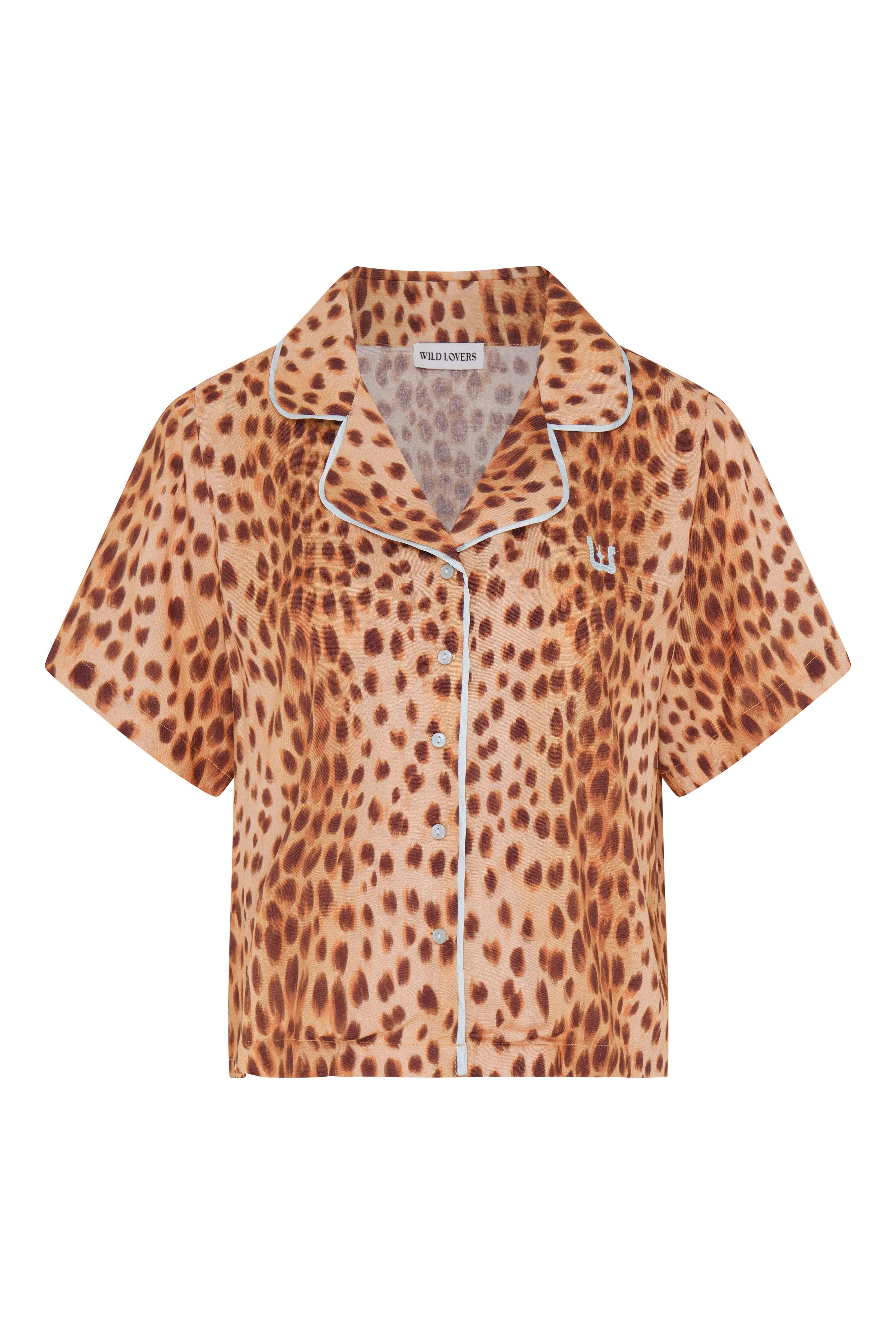Wild Lovers London Women's Brown Lyra Pyjama Shirt