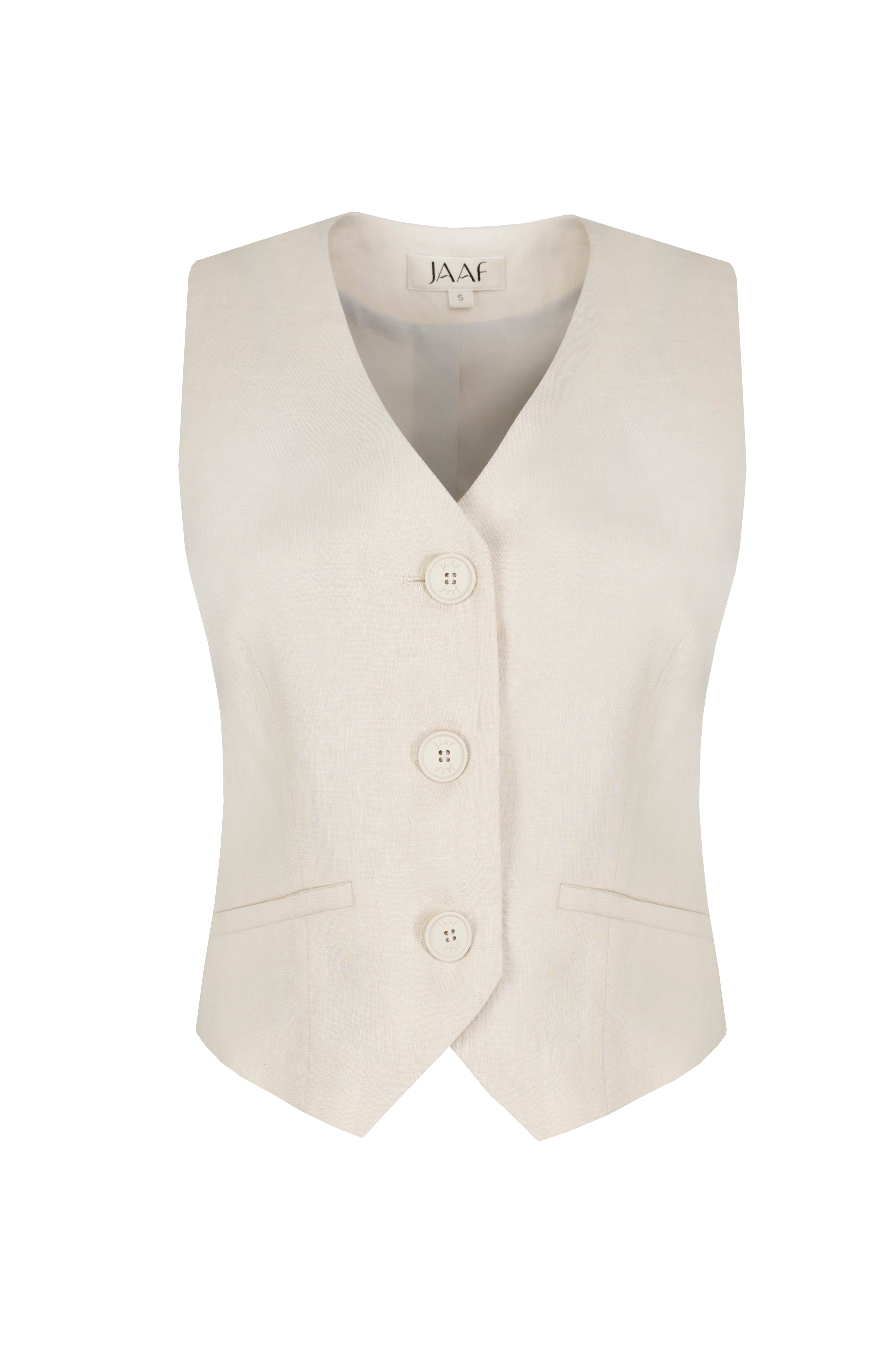 Shop Jaaf Women's Neutrals Tailored Vest Top In Sandy Beige