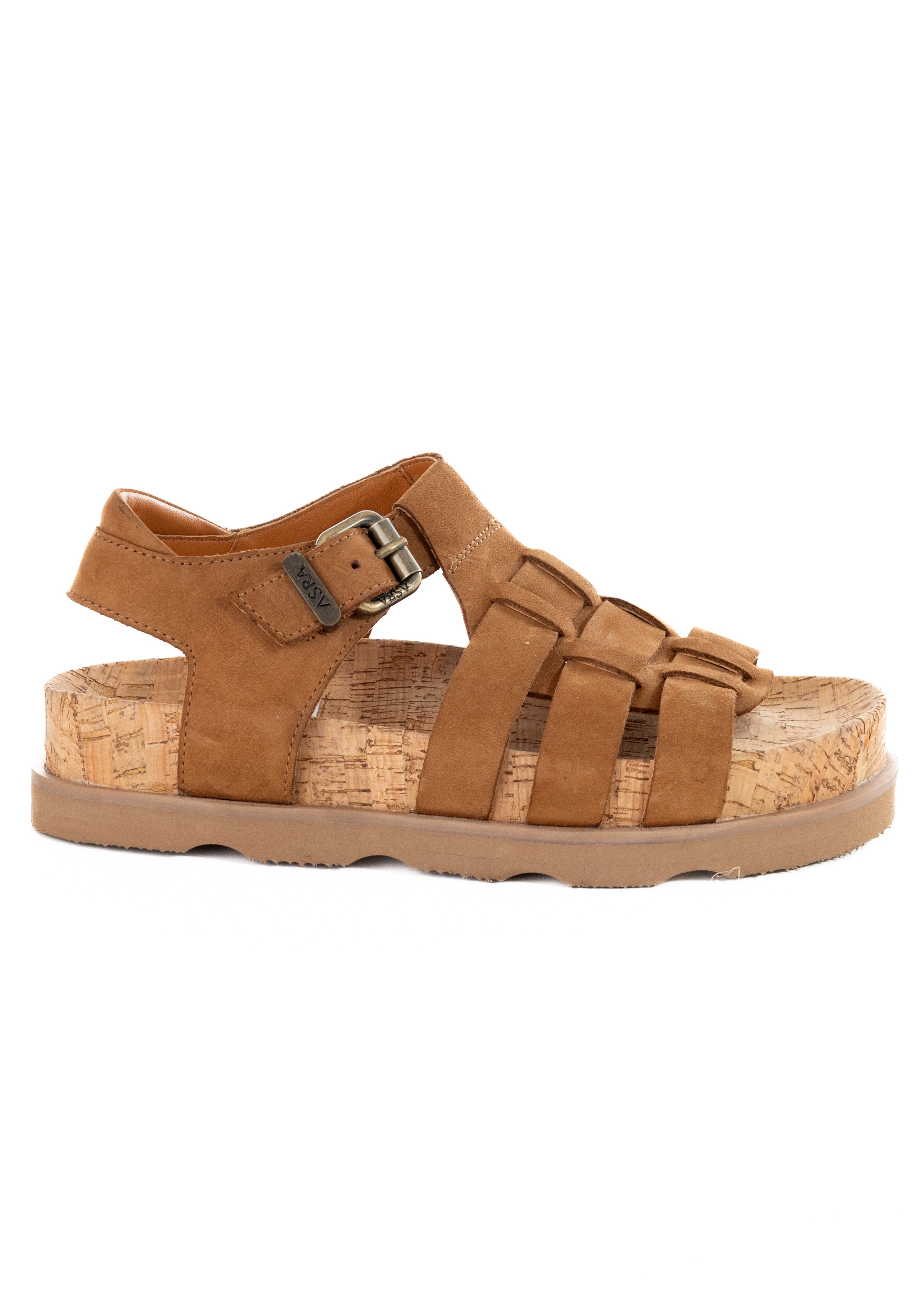 Asra Women's Brown Paxon - Rich Tan Leather Sandals