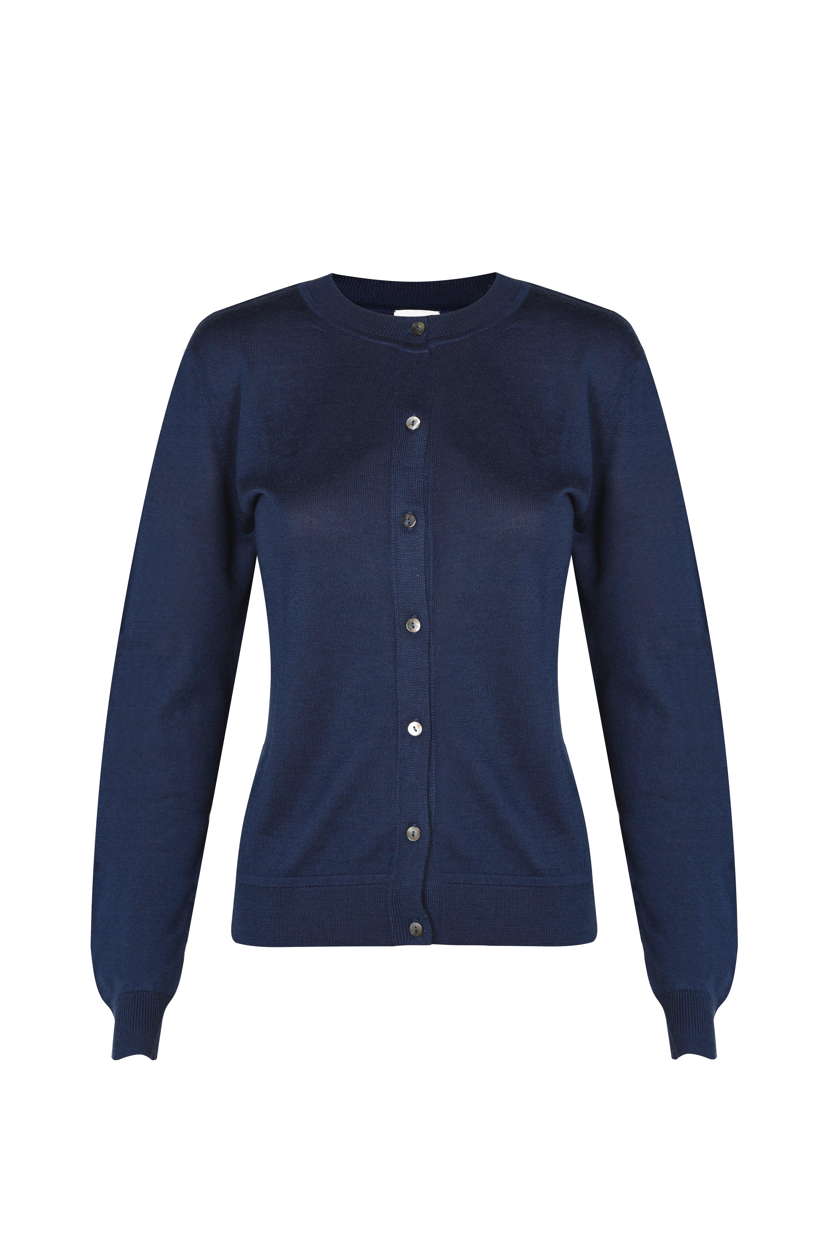Justlove Women's Cashmere / Silk Pleasure Cardigan Blue Lagoon With Buttons