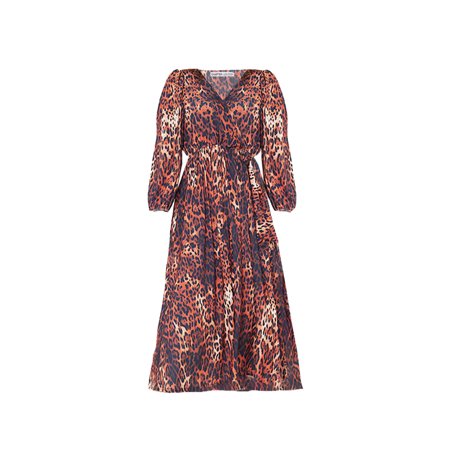 Chapter London Women's Bella Midi Dress - Brown Animal Print In Brown