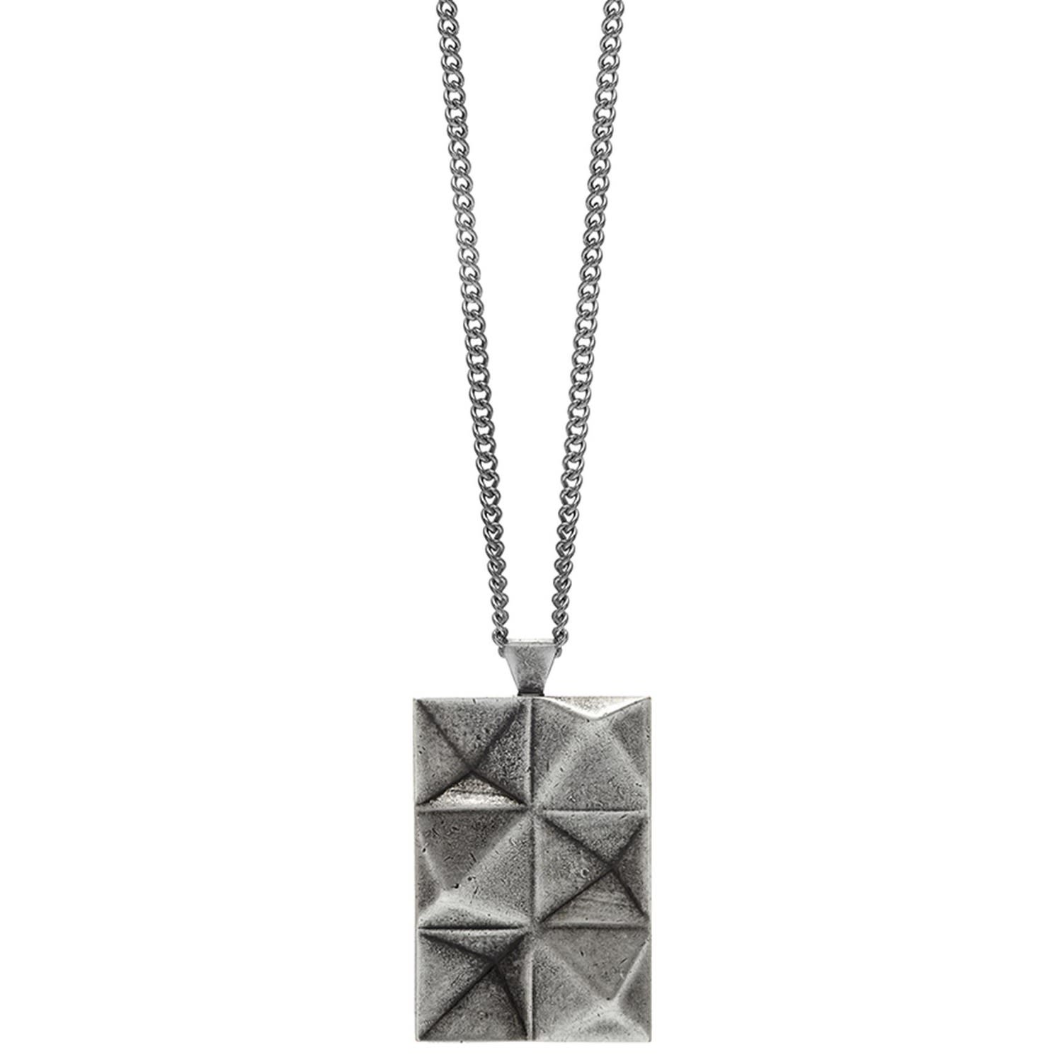 Men’s In ’N’ Out Necklace In Aged Silver Northskull