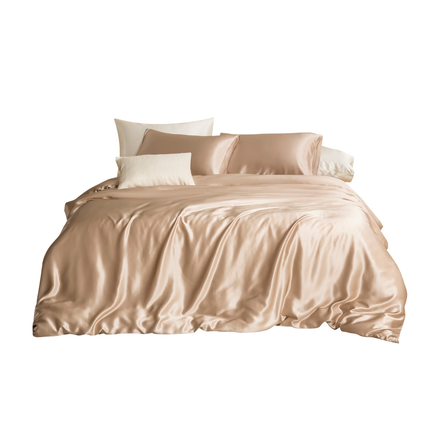 Neutrals Pure Mulberry Silk Seamless - Four-Piece Sheet Set - King Size - Beige Us King Soft Strokes Silk