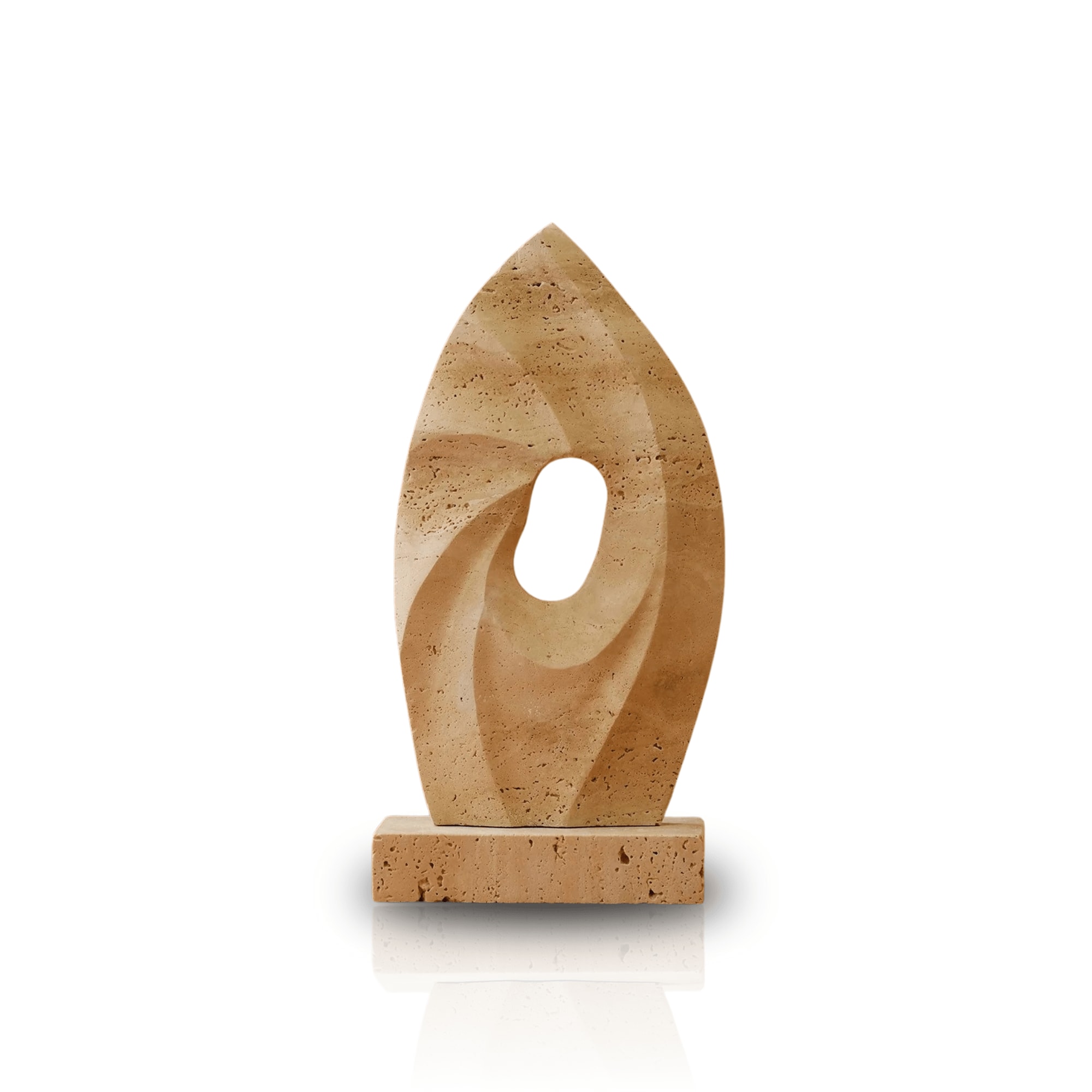 Marleth Neutrals Natural Travertine Spiral Form Sculpture