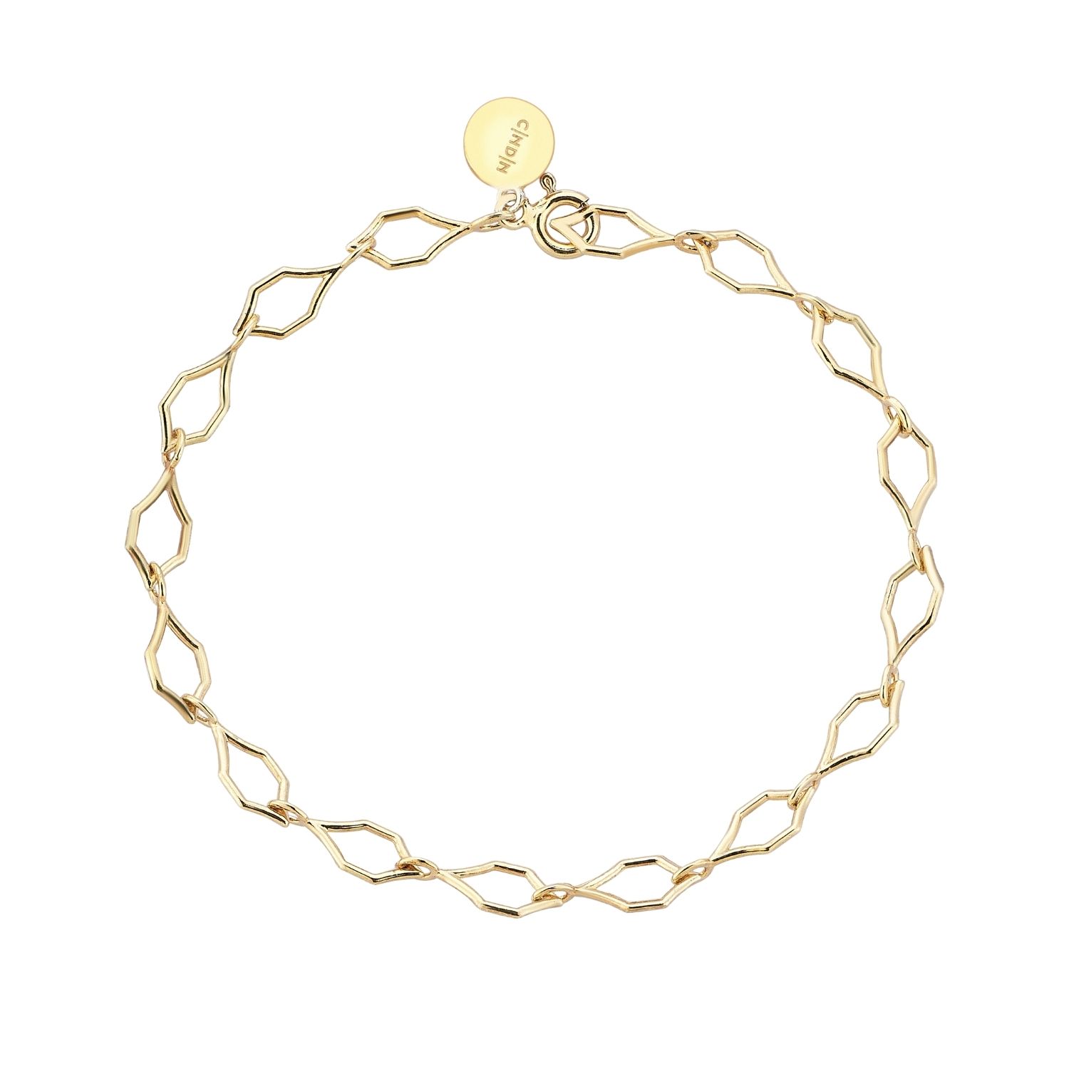 C|nd|n By Candan Balto Women's Gold Art Deco Silver Anklet