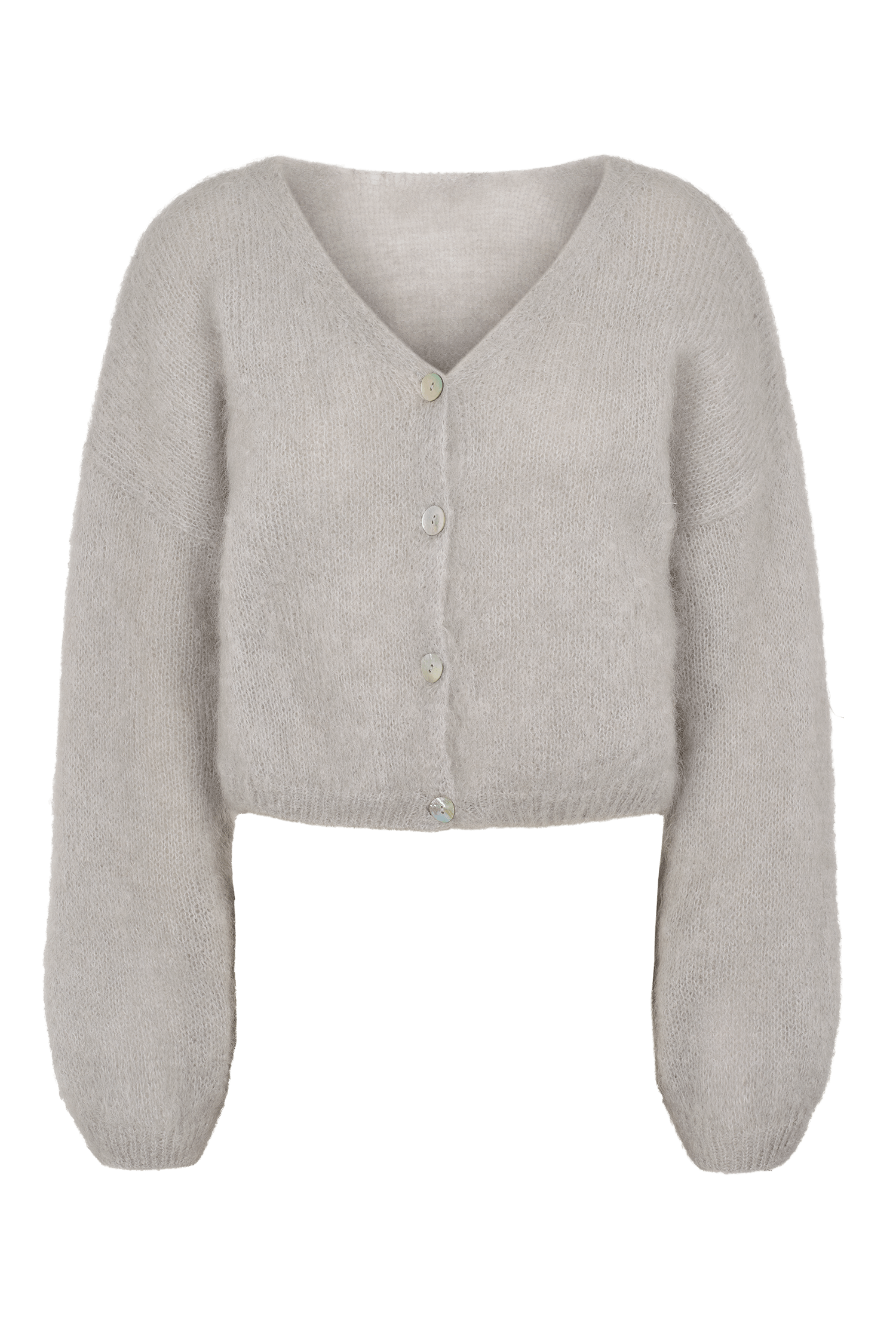 Americandreams Women's Cornelia Cropped Cardigan Light Grey