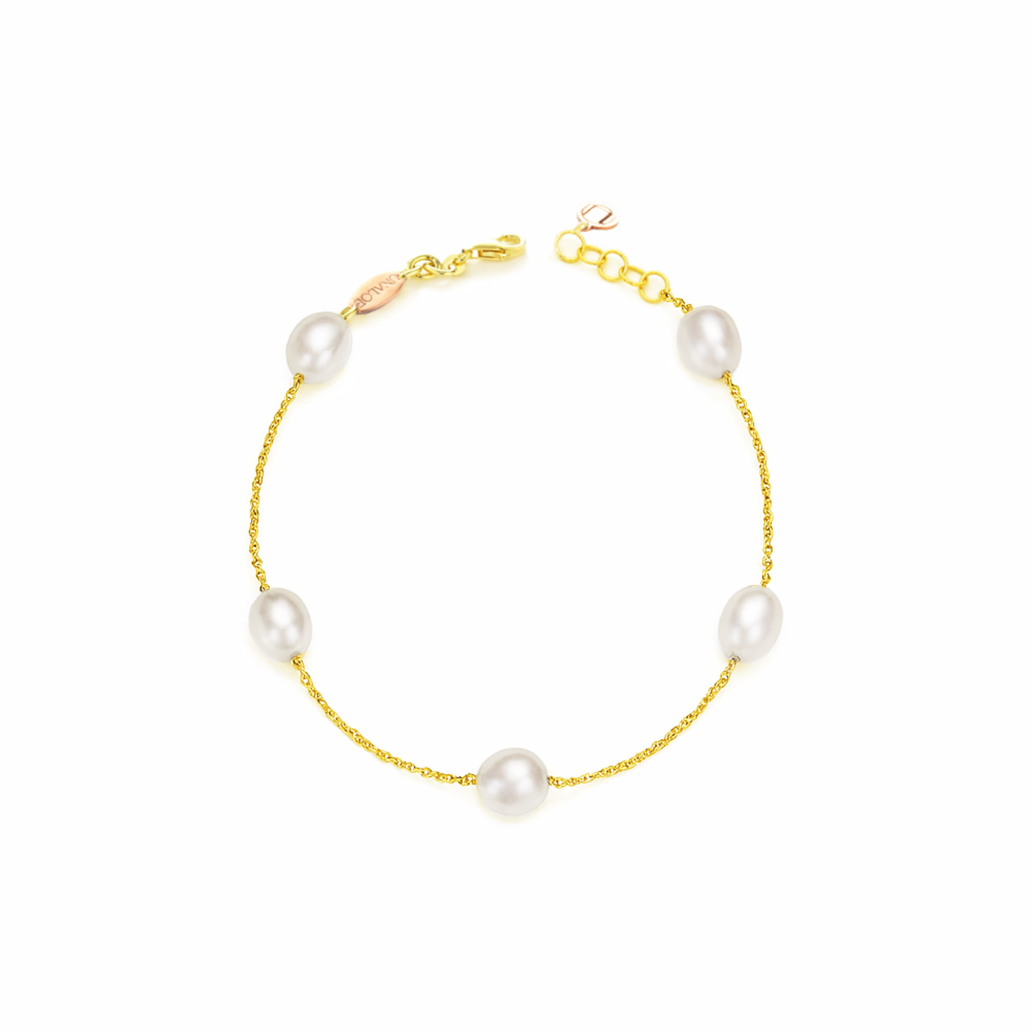 Unaloe Women's Gold / White Gold Plated Bracelet With Natural Baroque Pearls  Refined Elegance In Multi