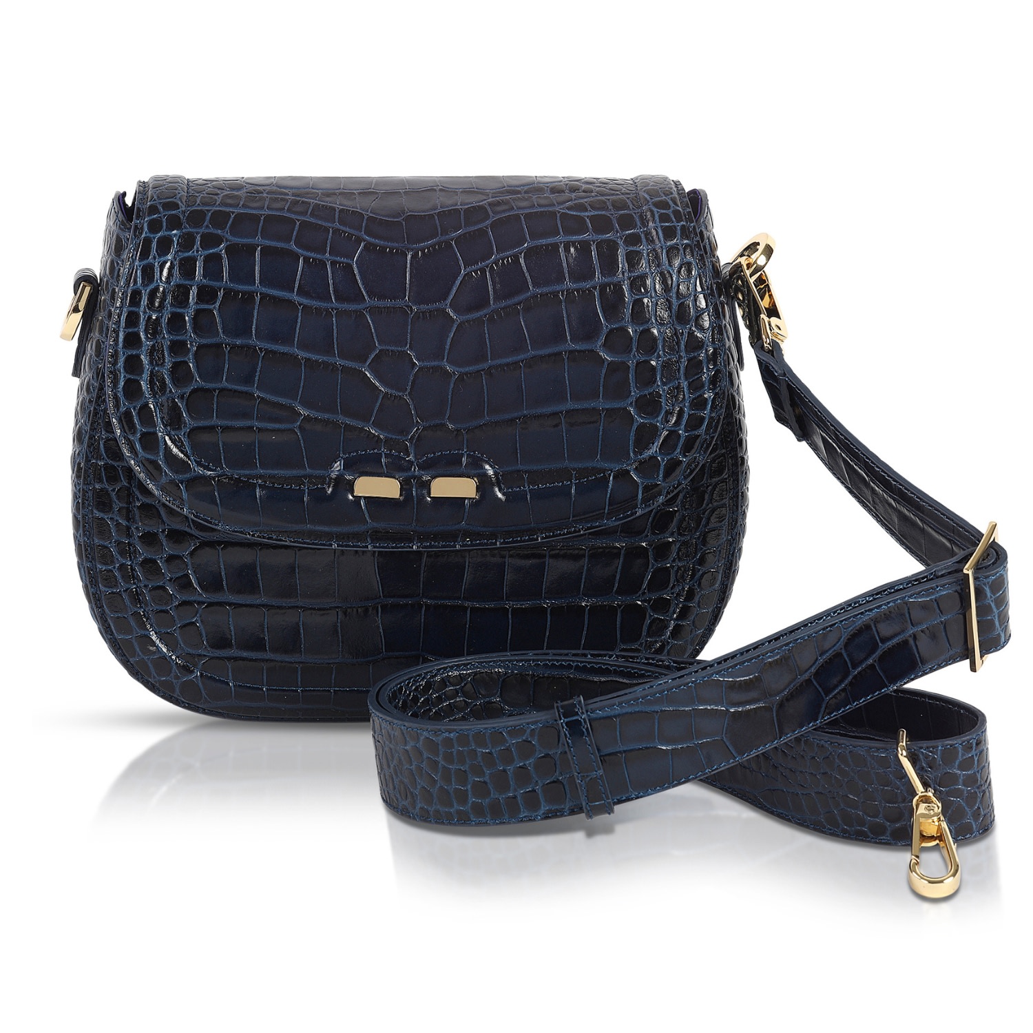 Women’s Blue Holmes Bag In Navy Croc Bene