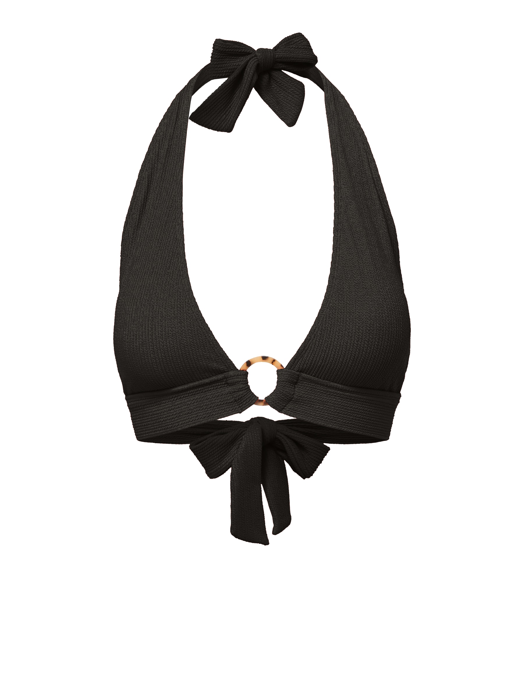 Change Of Scenery Women's Erin Top In Black Texture With Tort Ring In Black