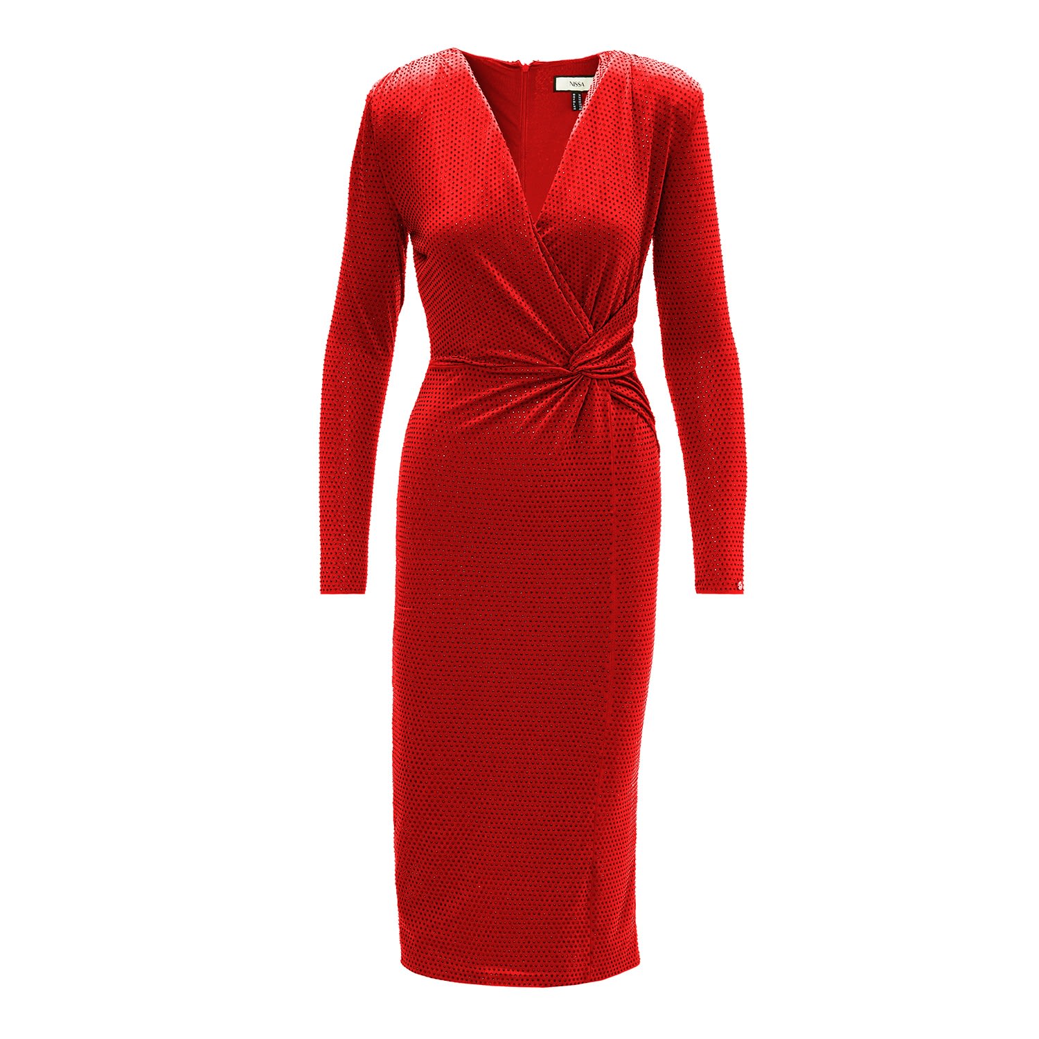 Nissa Women's Stud-embellished Midi Dress Red