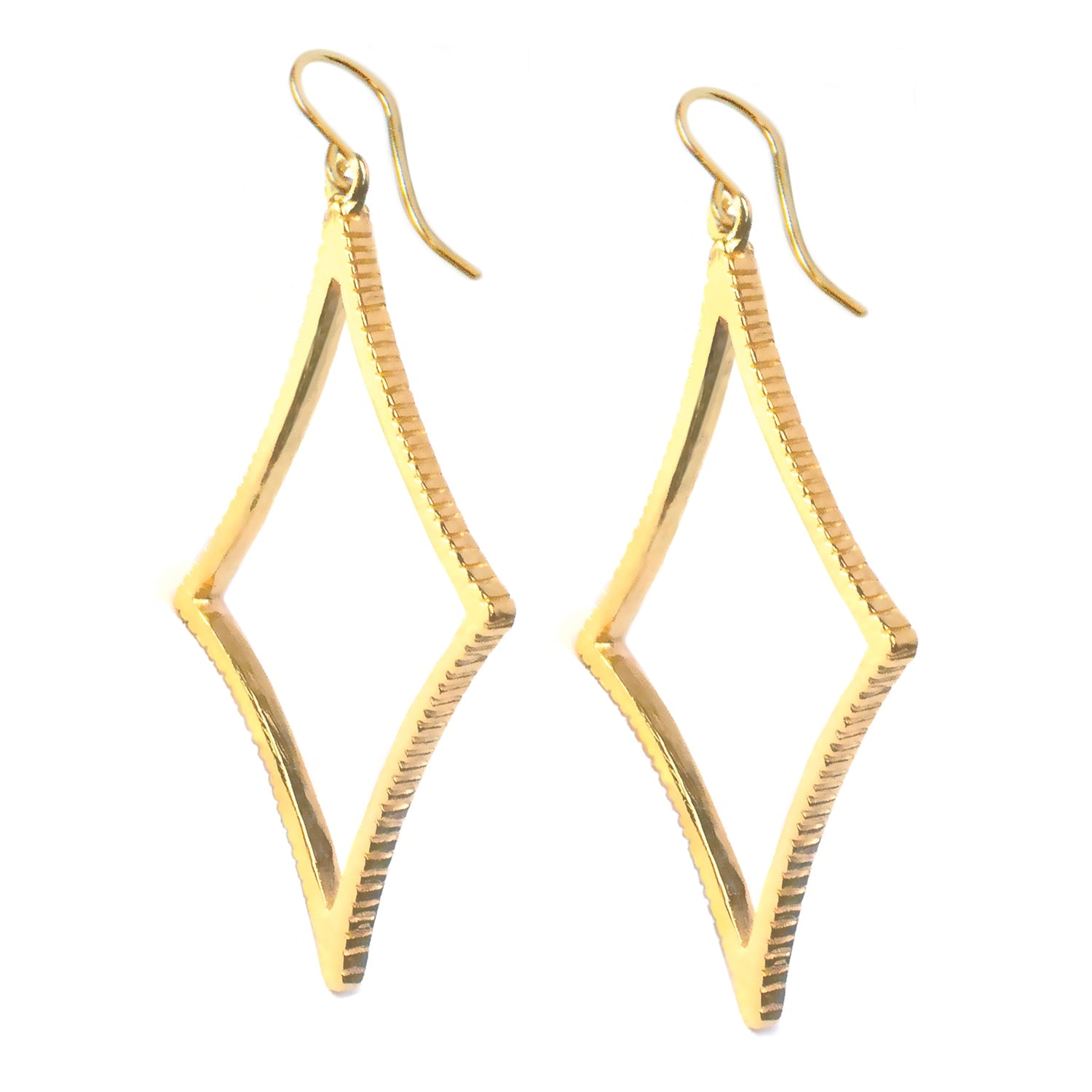 Lexi Jewelry Women's Gold Four-star Diamond Hoop Earrings