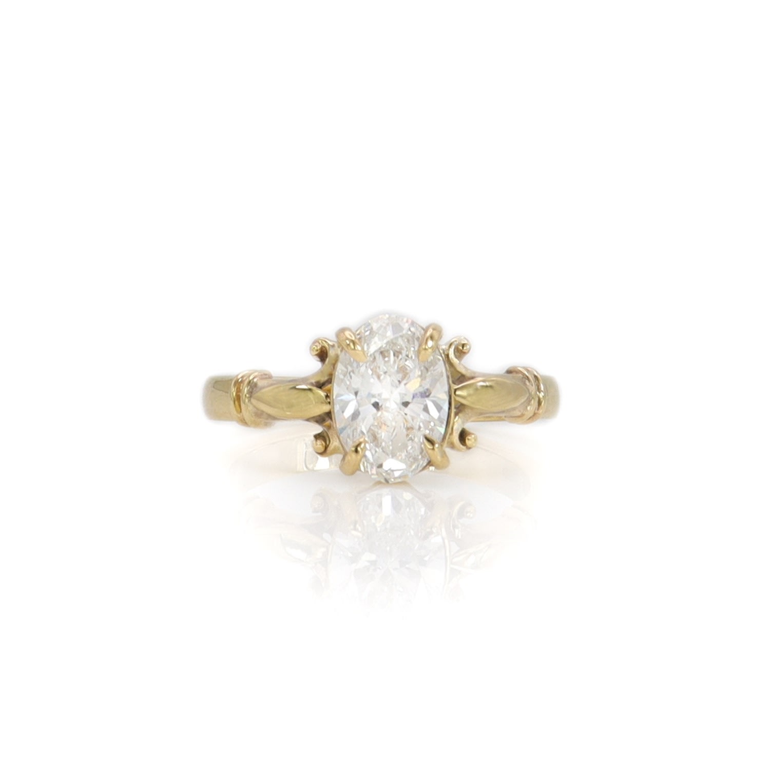 Gabriella Alicia Women's Volute Ring In Gold & Lab Diamond. In Gold